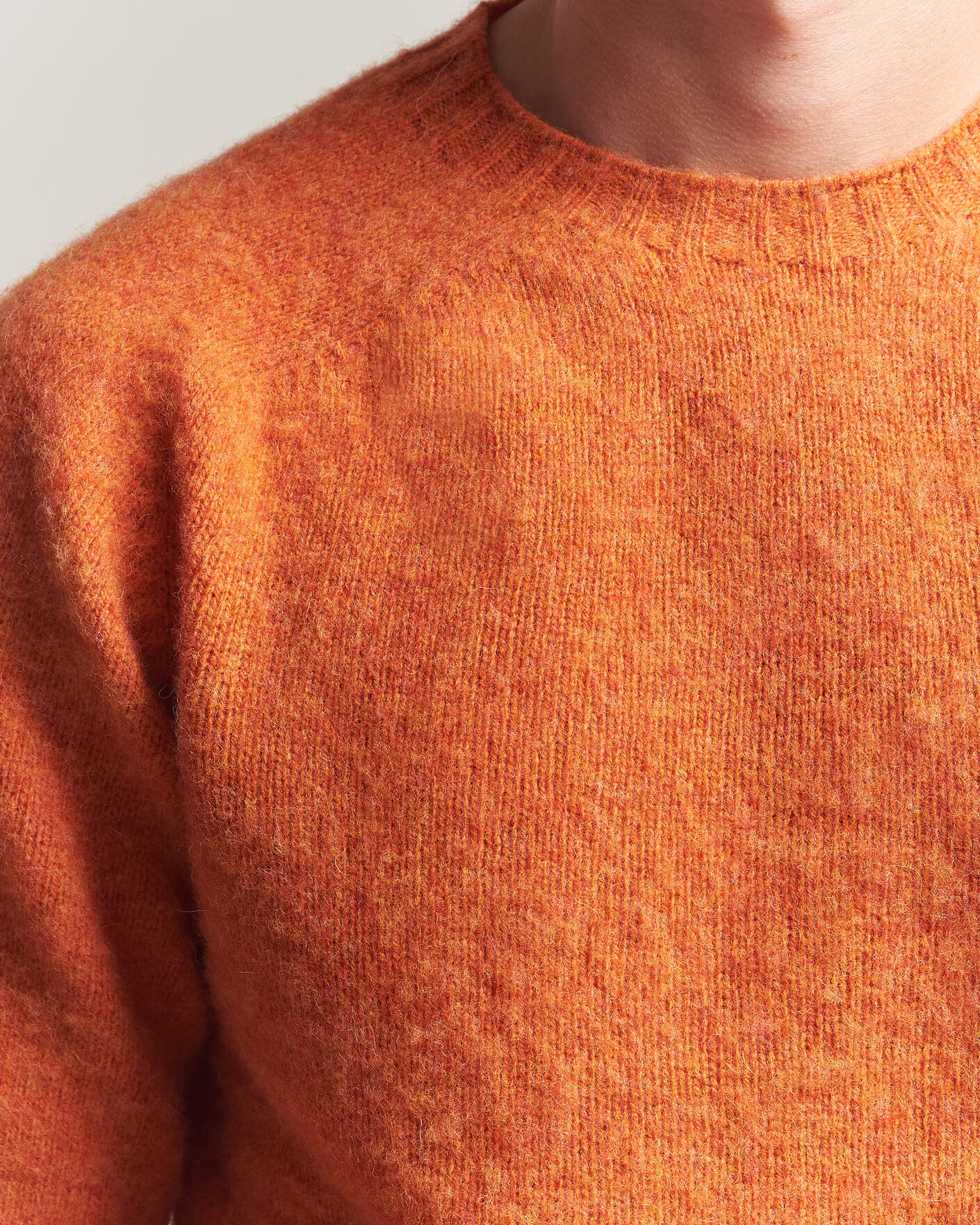 Herren | Pullover | Harley Of Scotland | Brushed Supersoft Lambswool Crewneck Satsuma
