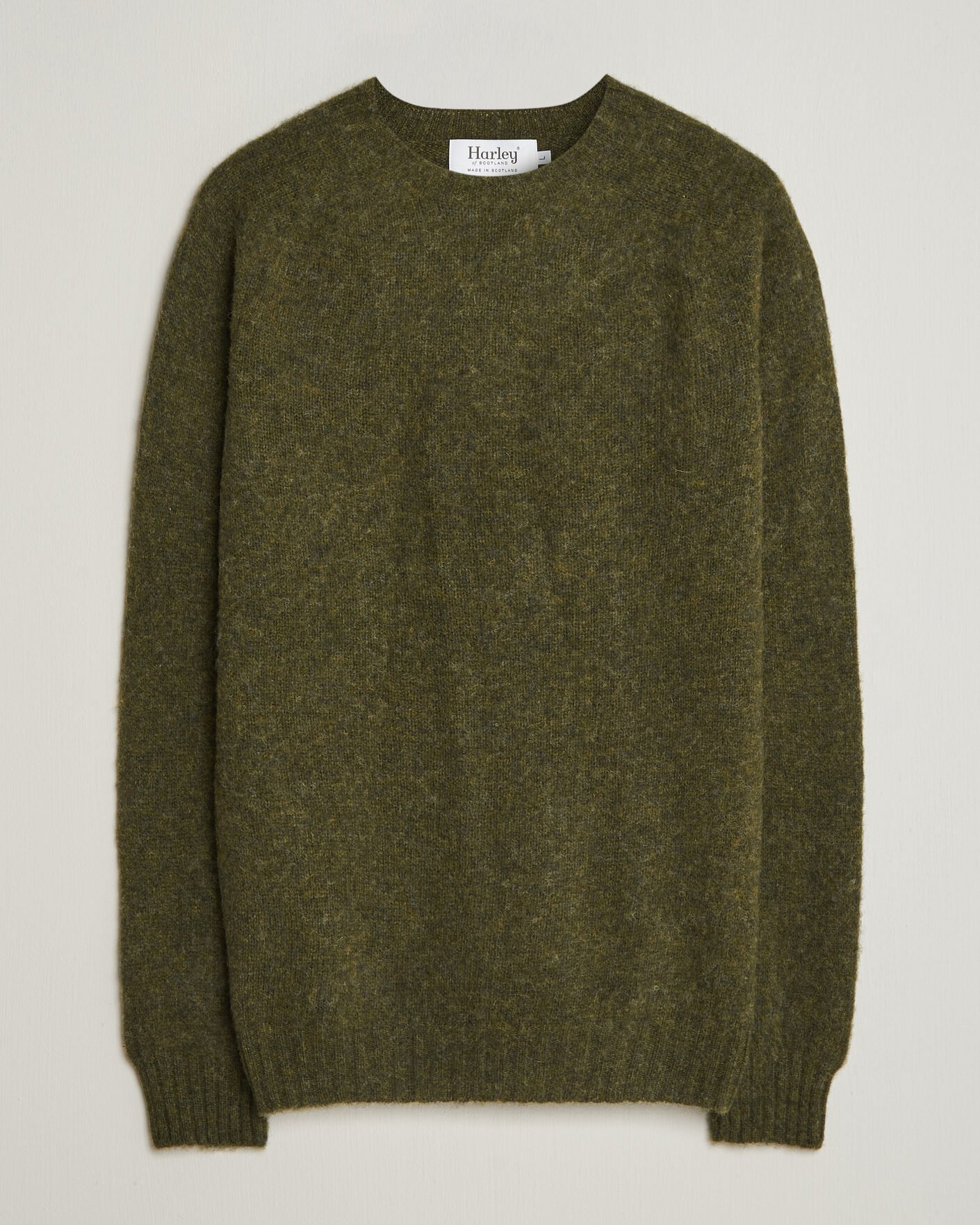 Herren | Pullover | Harley Of Scotland | Brushed Supersoft Lambswool Crewneck Scots Pine