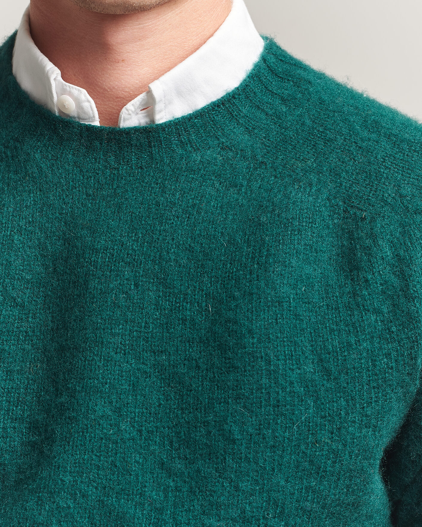 Herren | Pullover | Harley Of Scotland | Brushed Supersoft Lambswool Crewneck Tartan