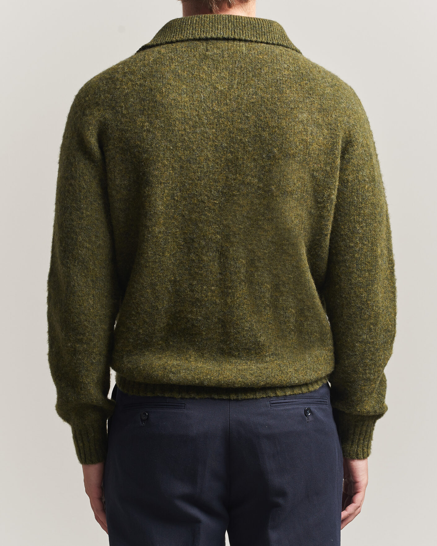 Herren | Pullover | Harley Of Scotland | Brushed Supersoft Lambswool Polo Scots Pine