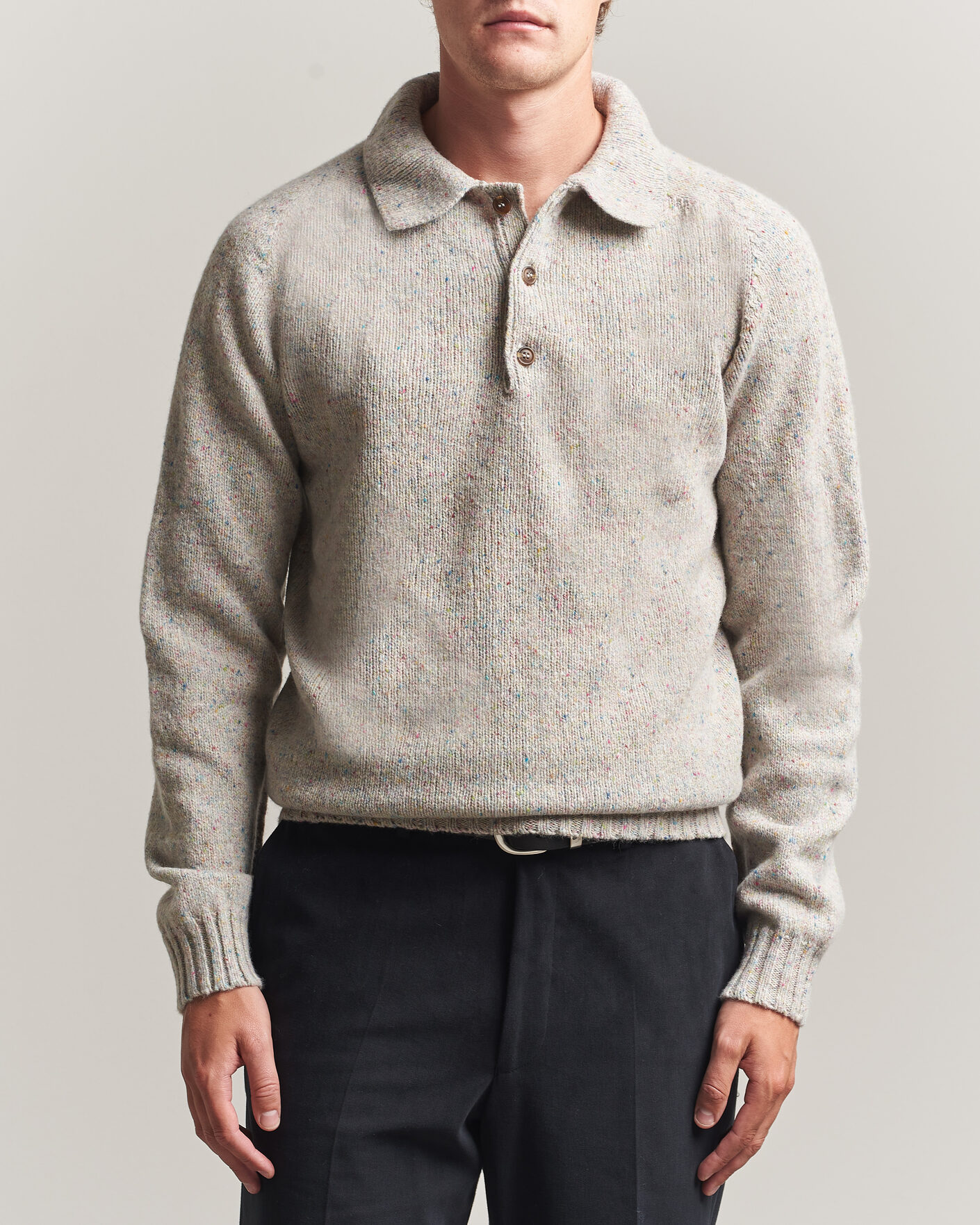 Herren | Pullover | Harley Of Scotland | Donegal Wool Polo Machair