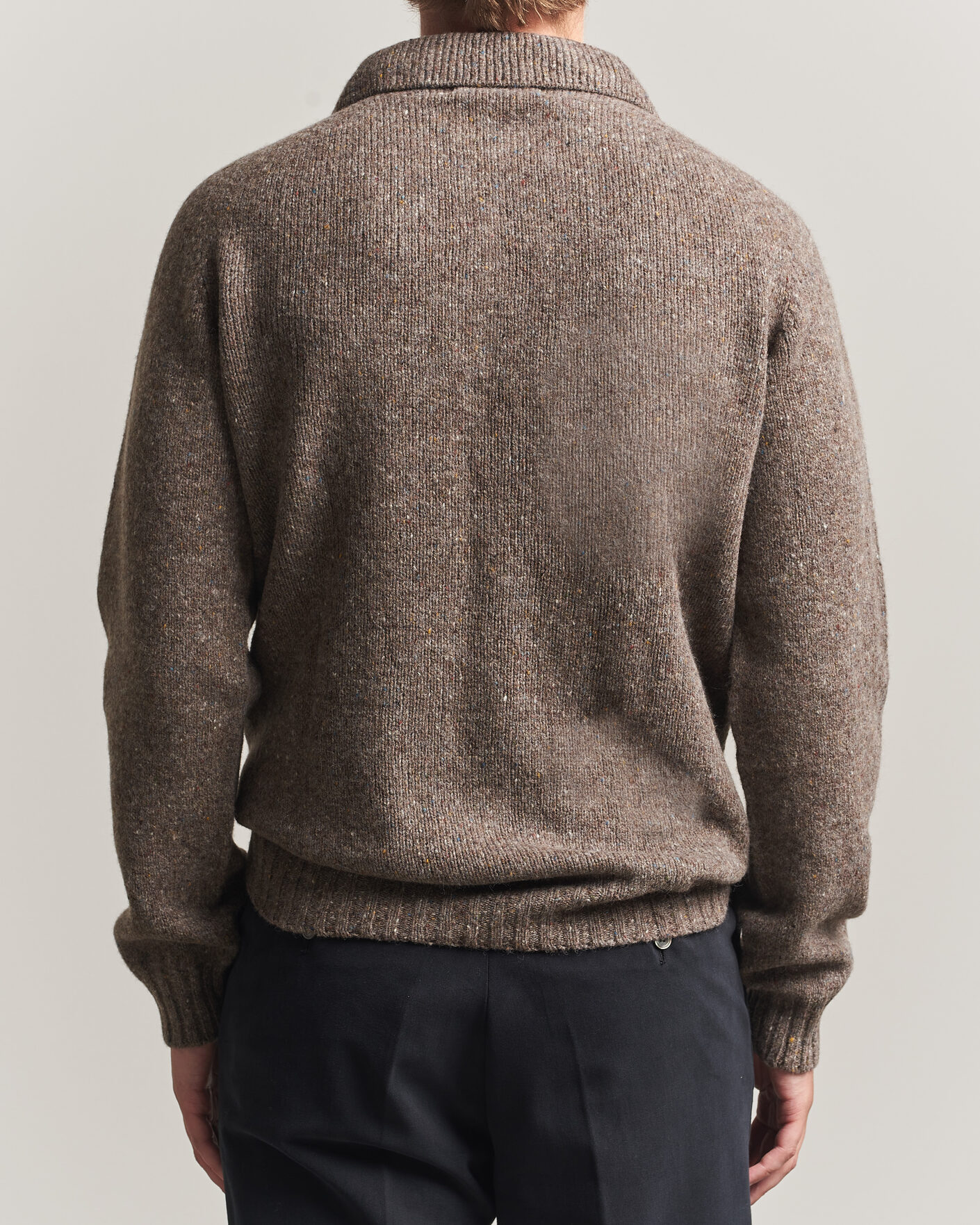 Herren | Pullover | Harley Of Scotland | Donegal Wool Polo Brown