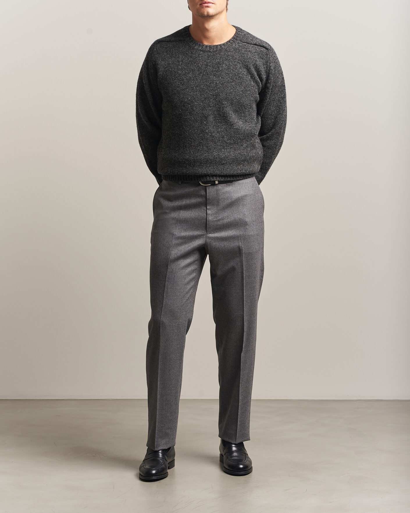 Herren | Hosen | Kamakura Shirts | Saxony Wool Ivy Trousers Mid Gray