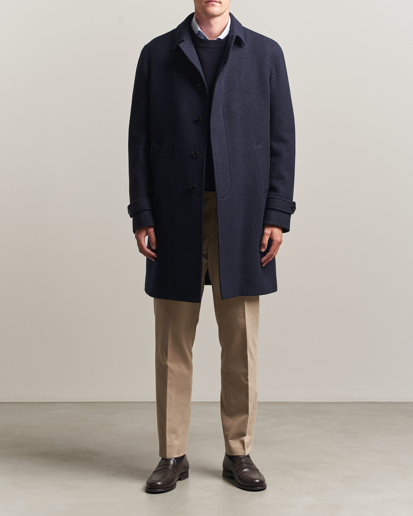 Herren | Jacken | Lardini | Wool/Cashmere Boucle Car Coat Navy