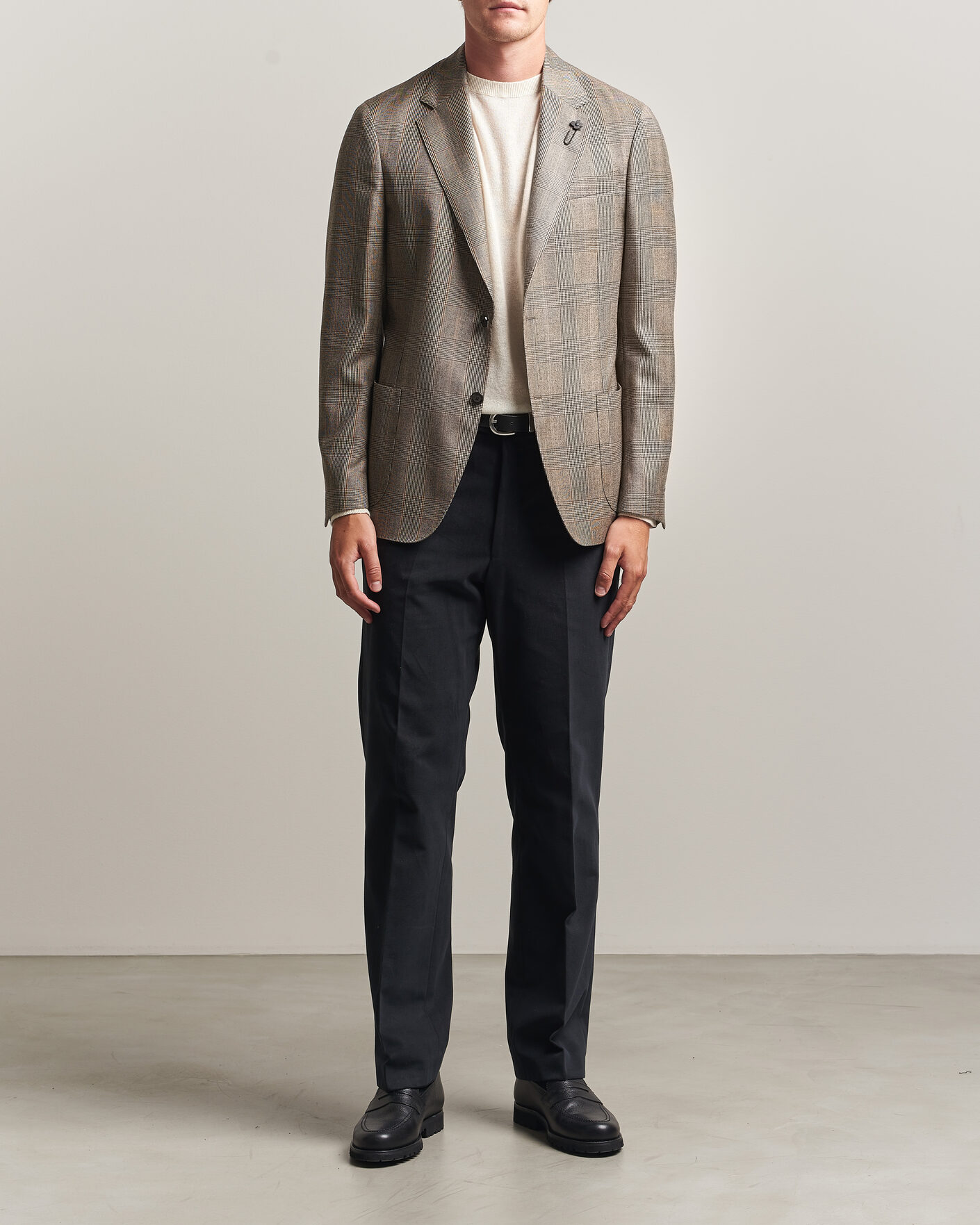 Herren | Sakkos | Lardini | Wool Prince of Wales Check Blazer Brown