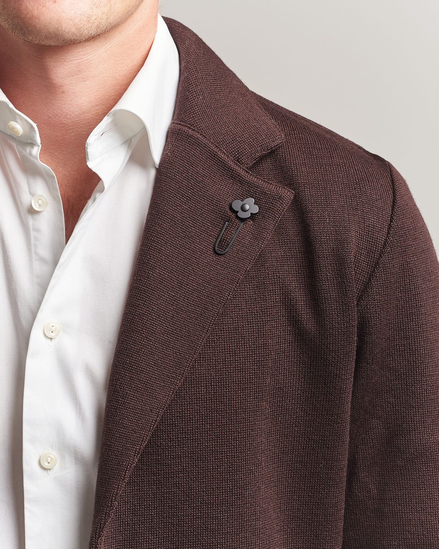 Herren | Sakkos | Lardini | Knitted Wool Blazer Brown