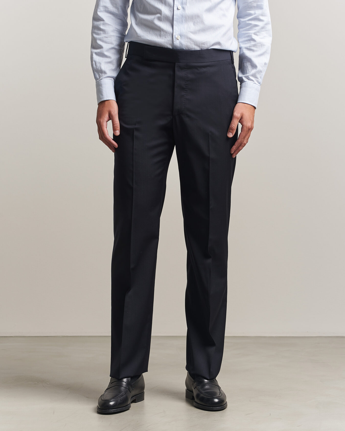 Herren | Hosen | Lardini | Straight Fit Wool Trousers Navy