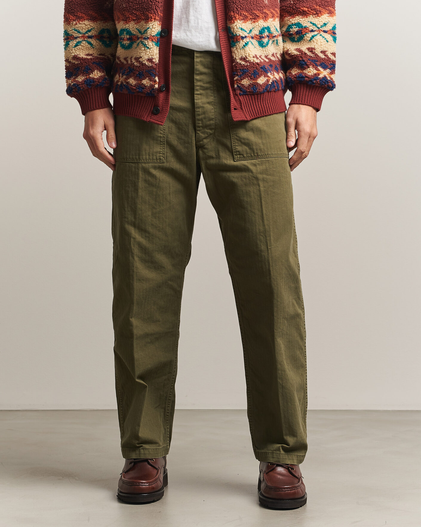 Herren | Hosen | orSlow | Vintage Fit Herringbone Fatigue Pants Army Green