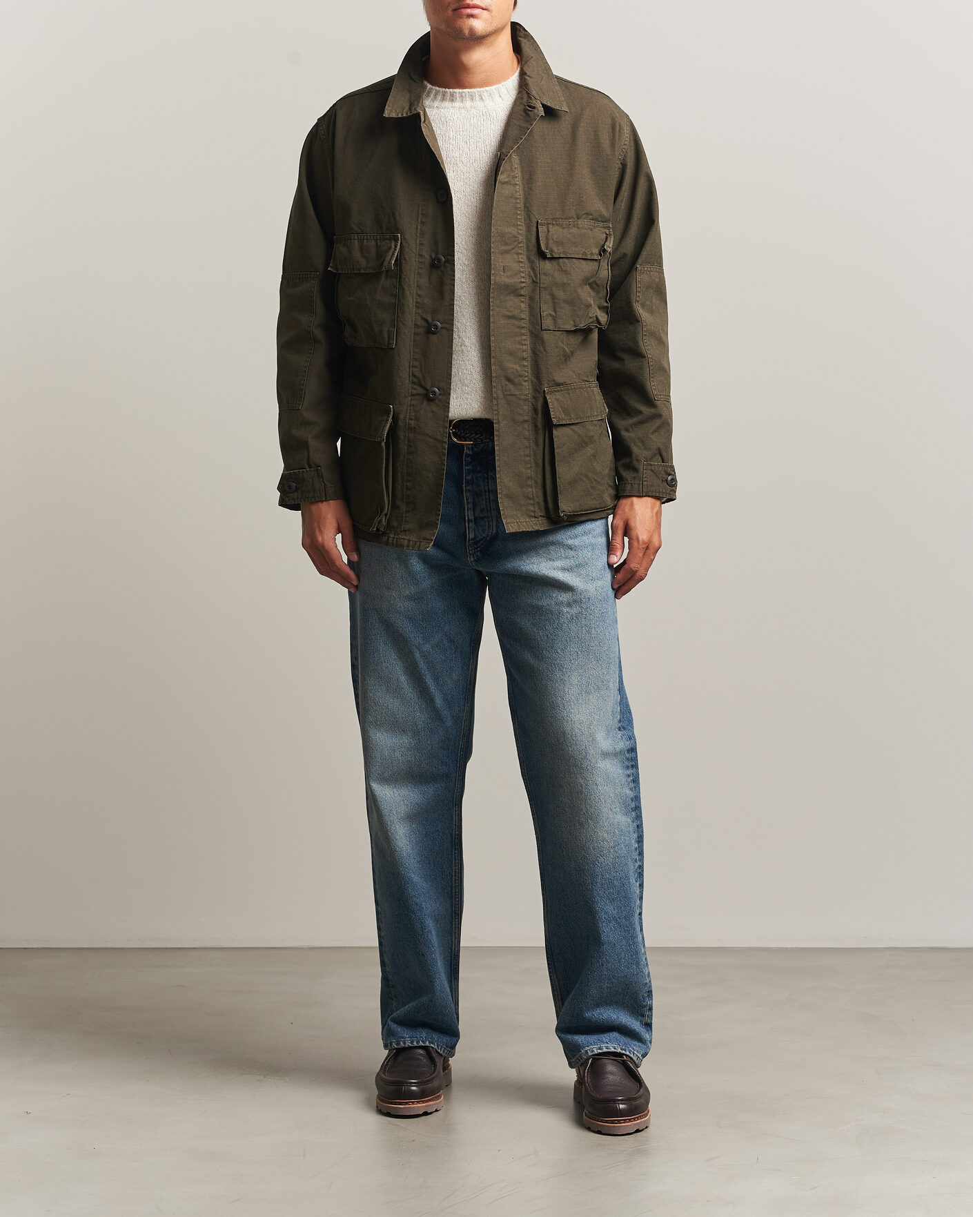 Herren | Jacken | orSlow | B.D.U. Stone Washed Jacket Coffee Brown