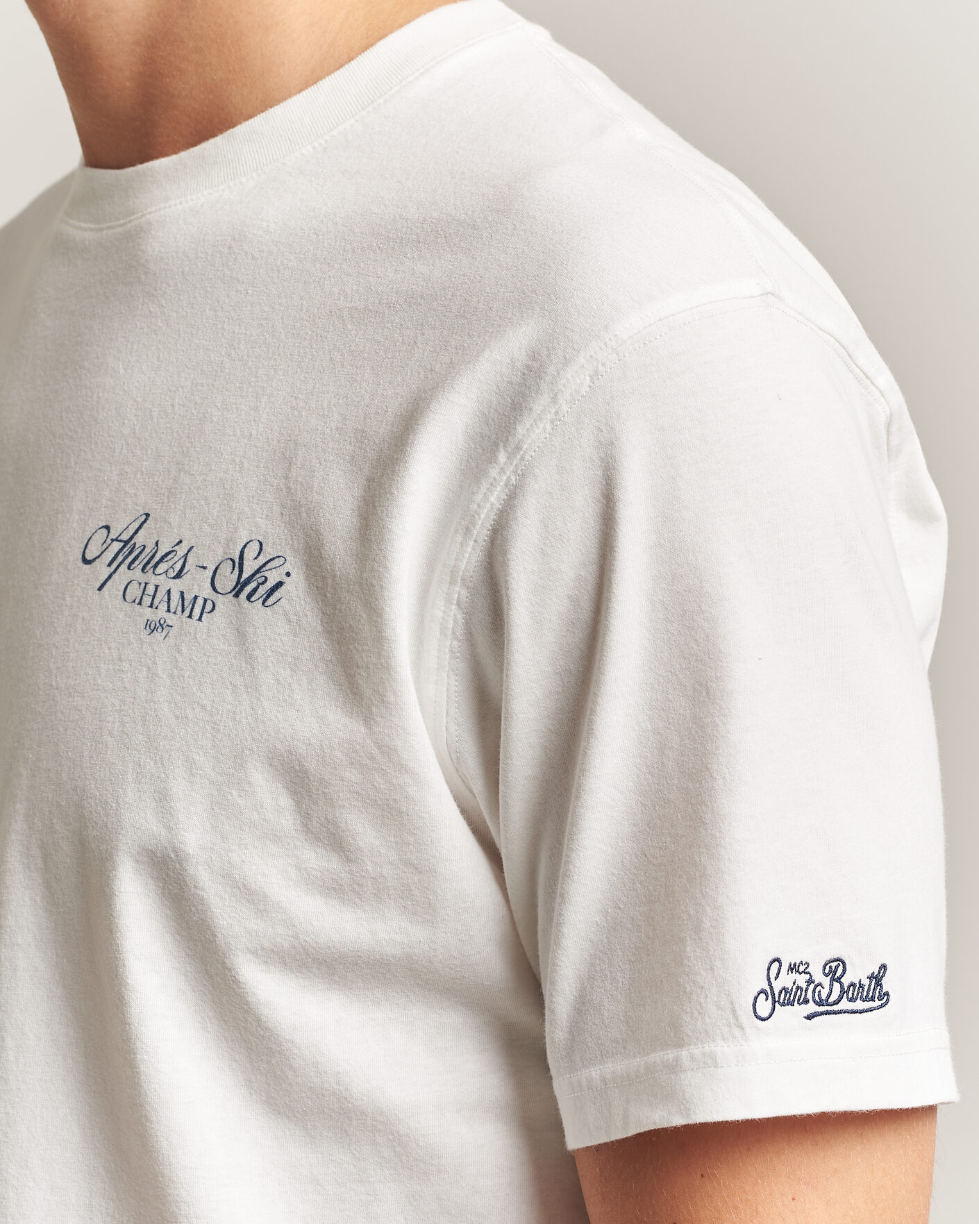 Herren | T-Shirts | MC2 Saint Barth | Back Printed Cotton T-Shirt Ski Post Race
