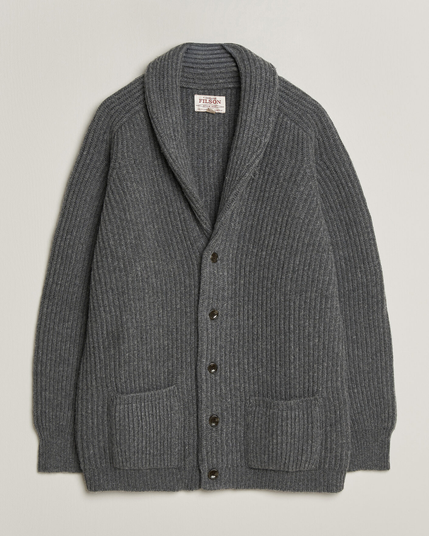 Herren | Pullover | Filson | Bristol Cardigan Sweater Medium Grey Melange