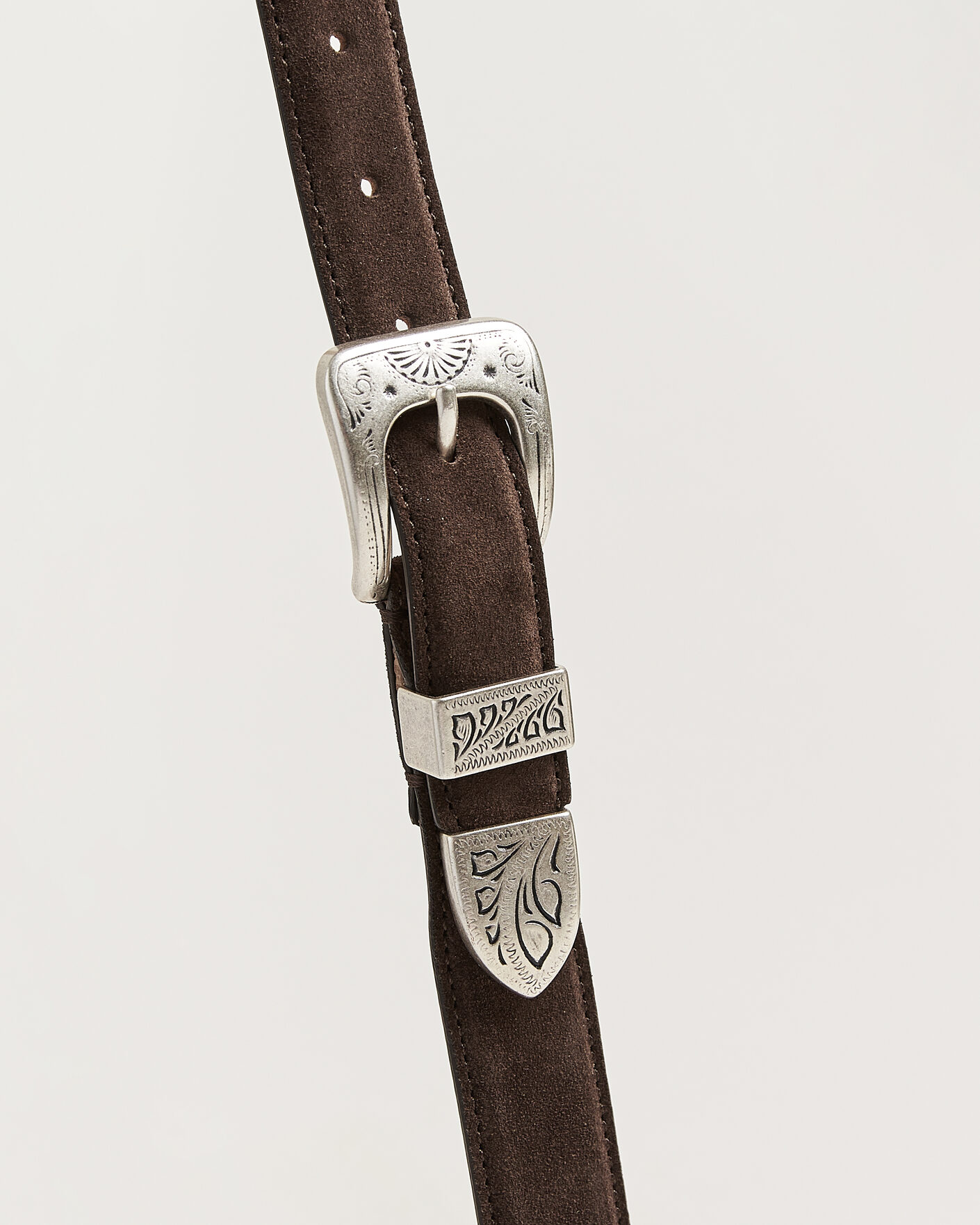 Herren | Gürtel | Drake's | Suede Western Belt Dark Brown