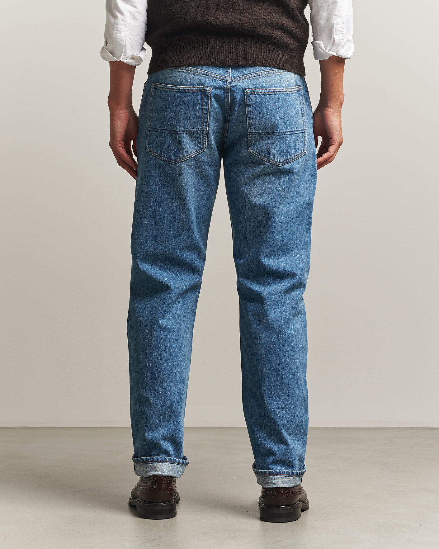 Herren | Jeans | Drake's | 5-Pocket Japanese Selvedge Denim Stone Wash