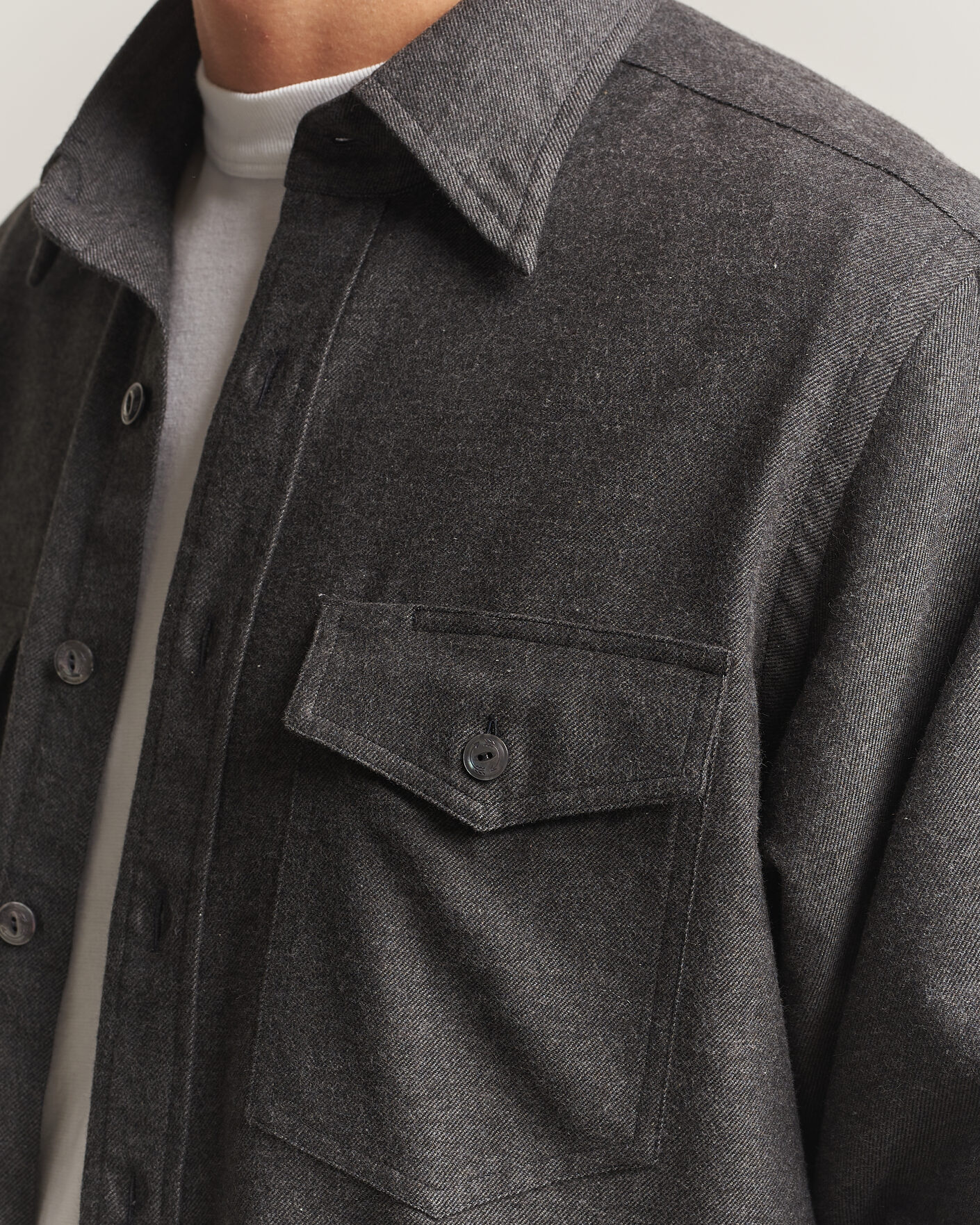 Herren | Hemden | Drake's | Two Pocket Casual Shirt Grey