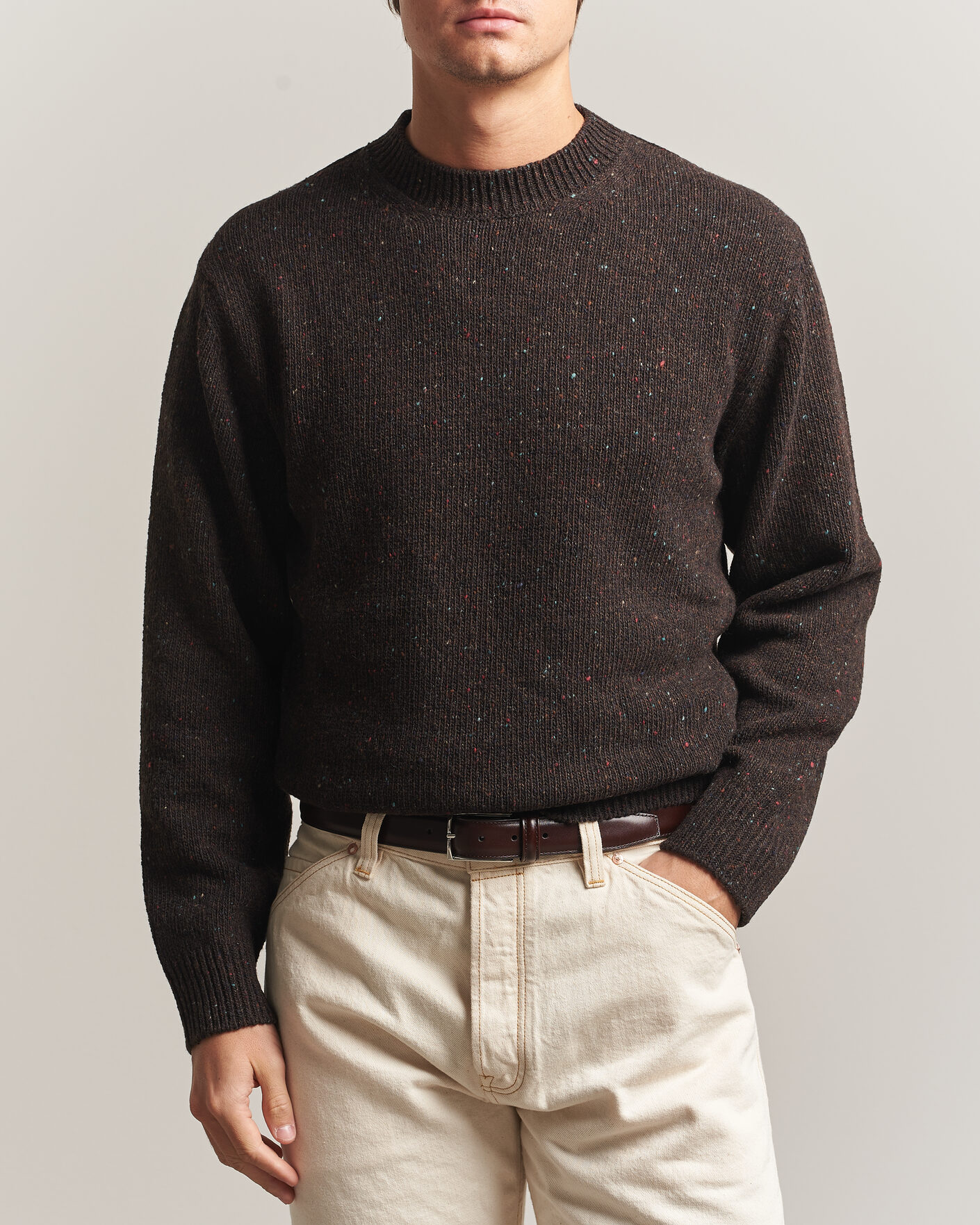 Herren | Pullover | Drake's | Donegal Crewneck Brown