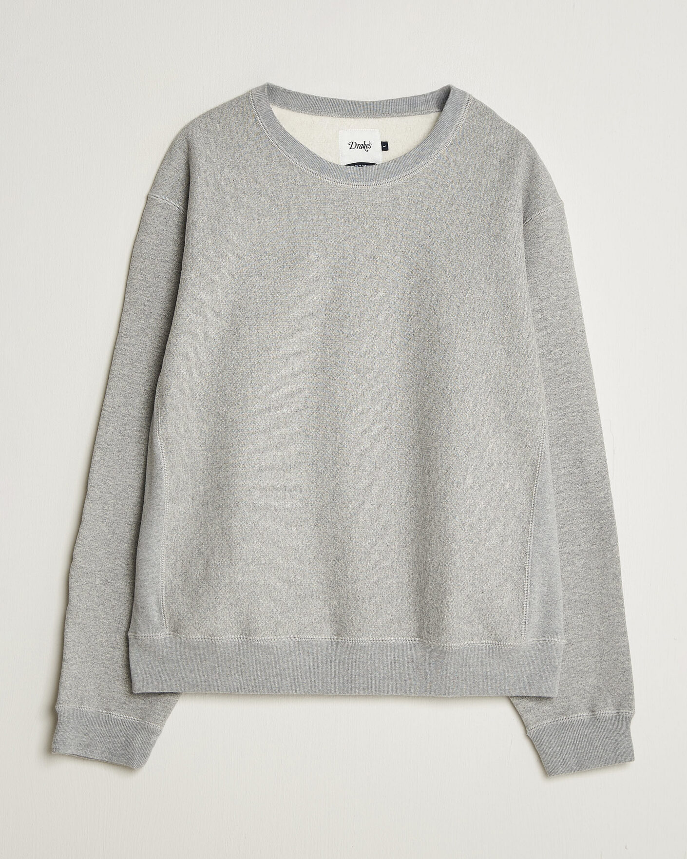 Herren | Pullover | Drake's | Reverse Weave Crewneck Sweatshirt Grey