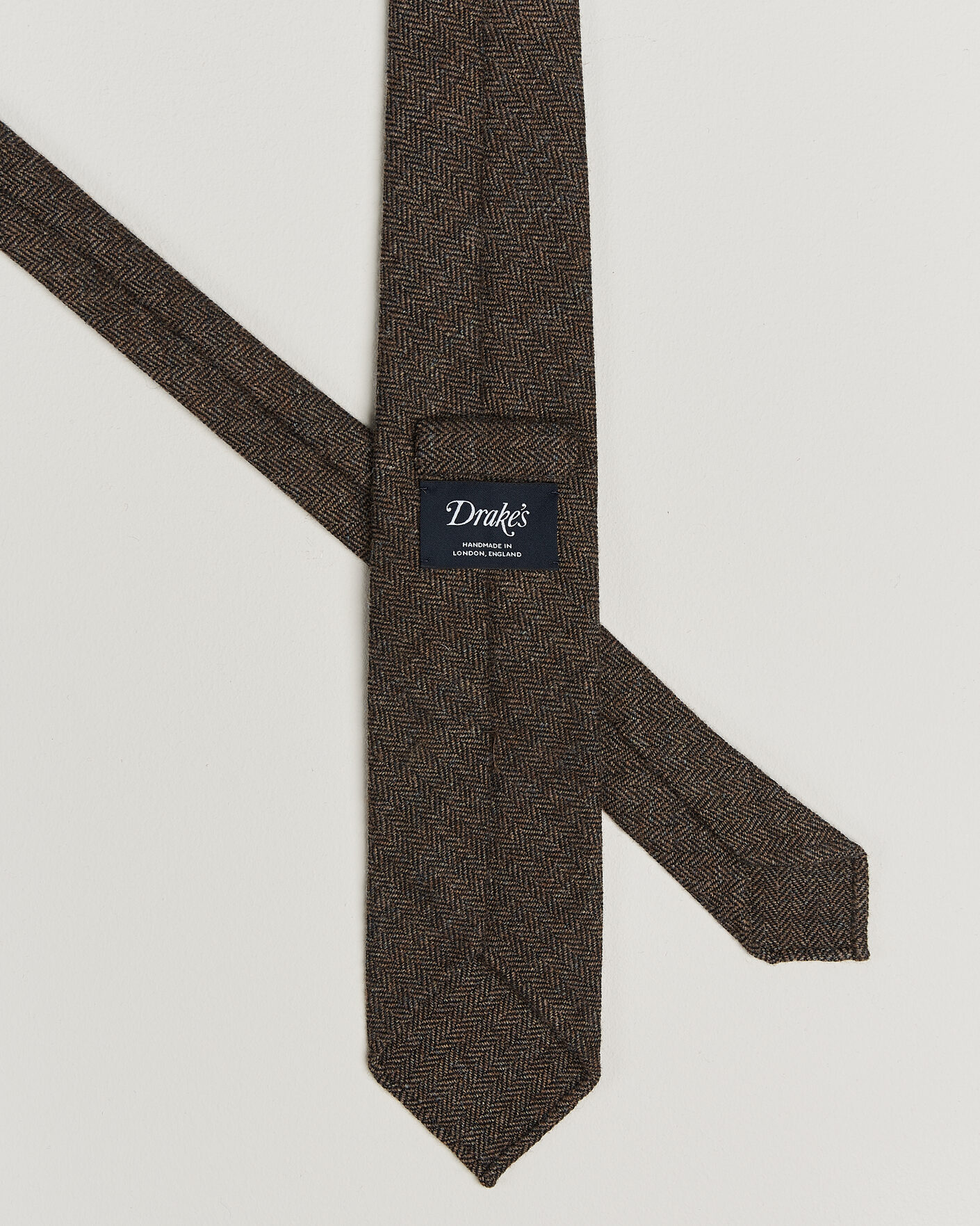 Herren | Krawatten | Drake's | Shetland Herringbone Tie Brown