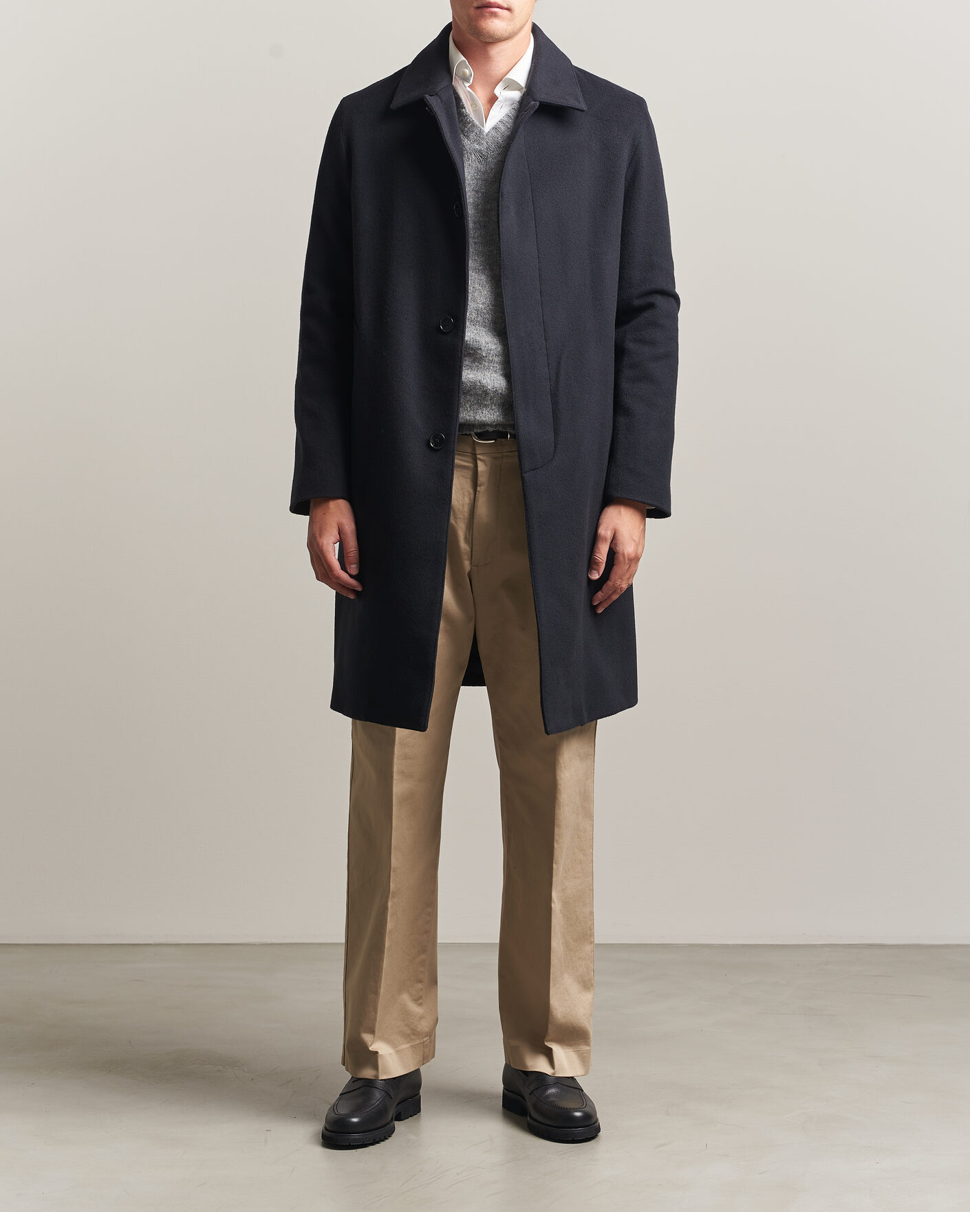 Herren | Jacken | Mackintosh | Dunkeld Wool/Cashmere Coat Navy
