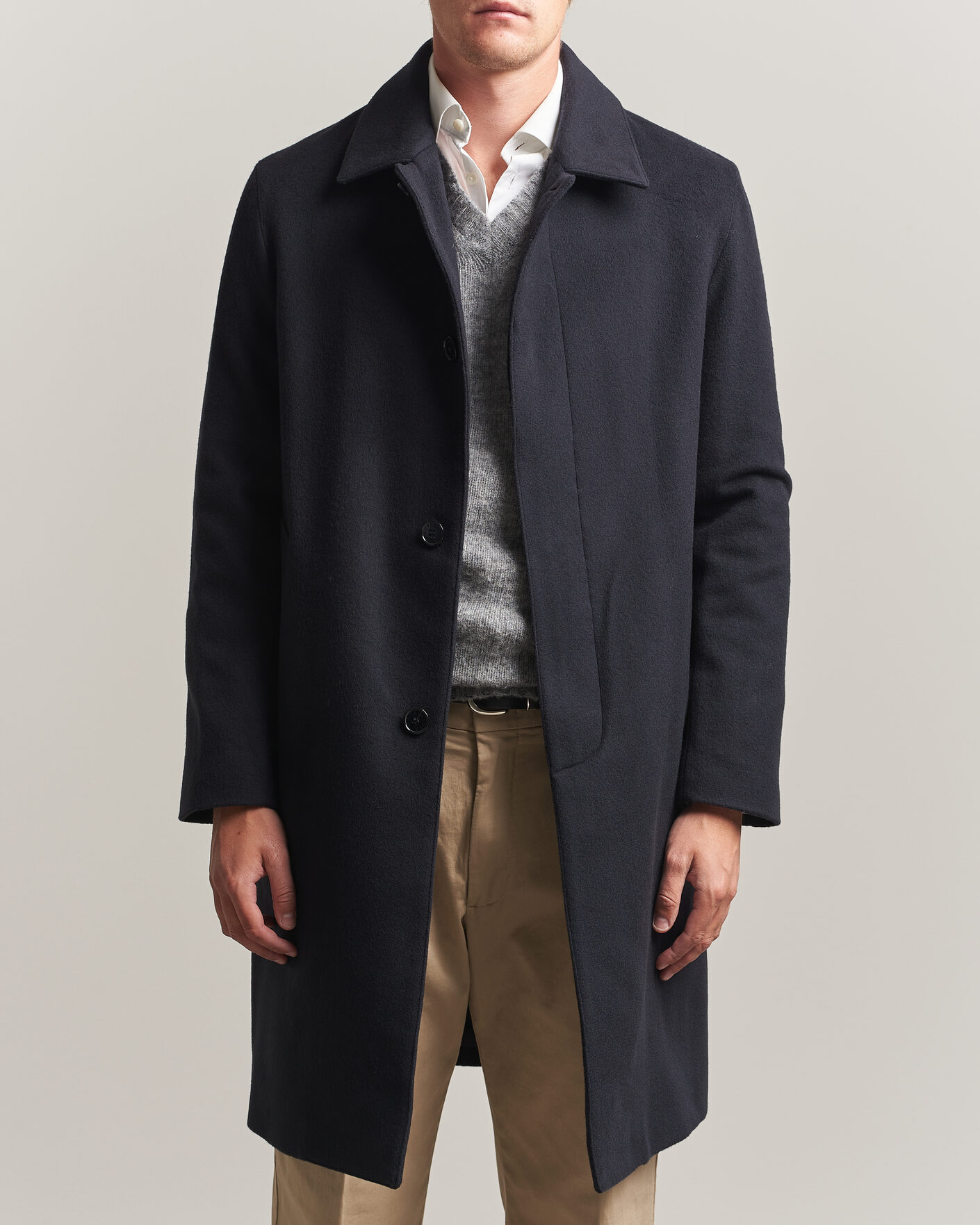 Herren | Jacken | Mackintosh | Dunkeld Wool/Cashmere Coat Navy