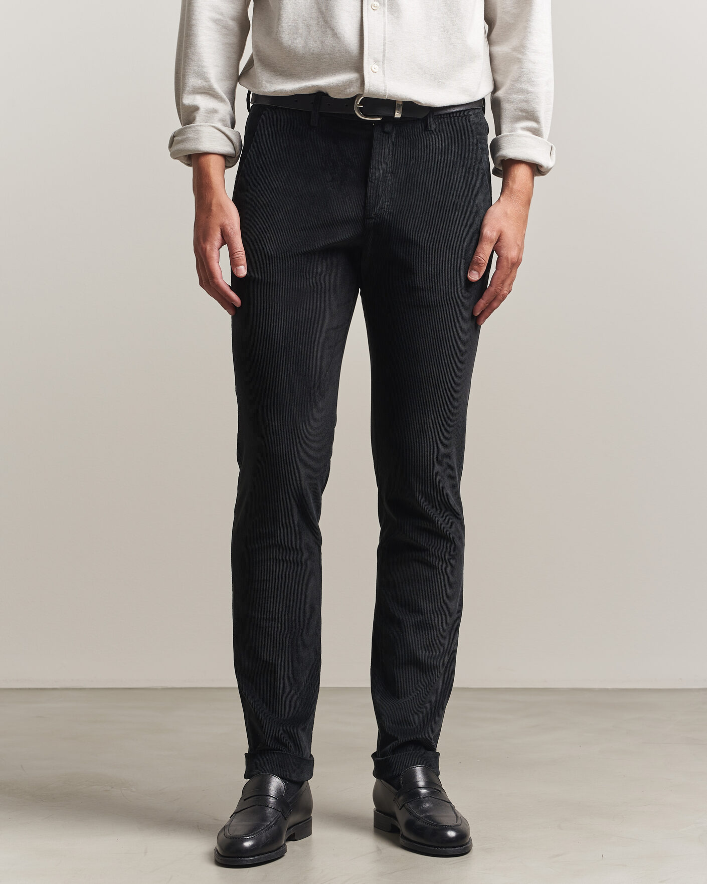 Herren | Hosen | Briglia 1949 | Slim Fit Corduroy Trousers Black