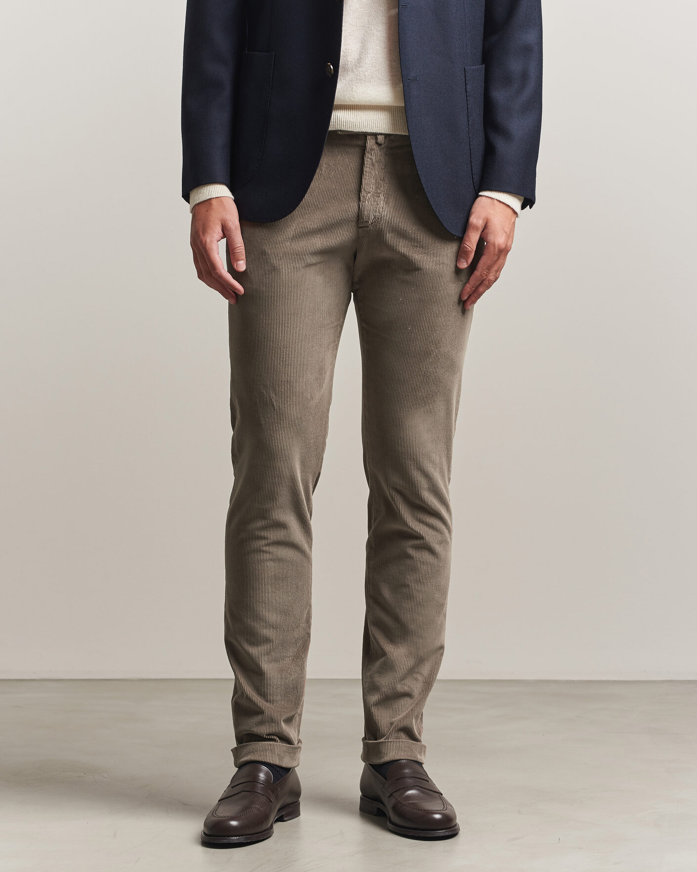 Herren | Hosen | Briglia 1949 | Slim Fit Corduroy Trousers Taupe