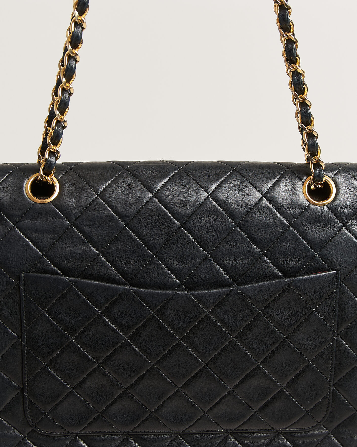 Herren | Pre-Owned & Vintage Bags | Chanel Pre-Owned | Classic Medium Square Double Flap Bag Lambskin Black