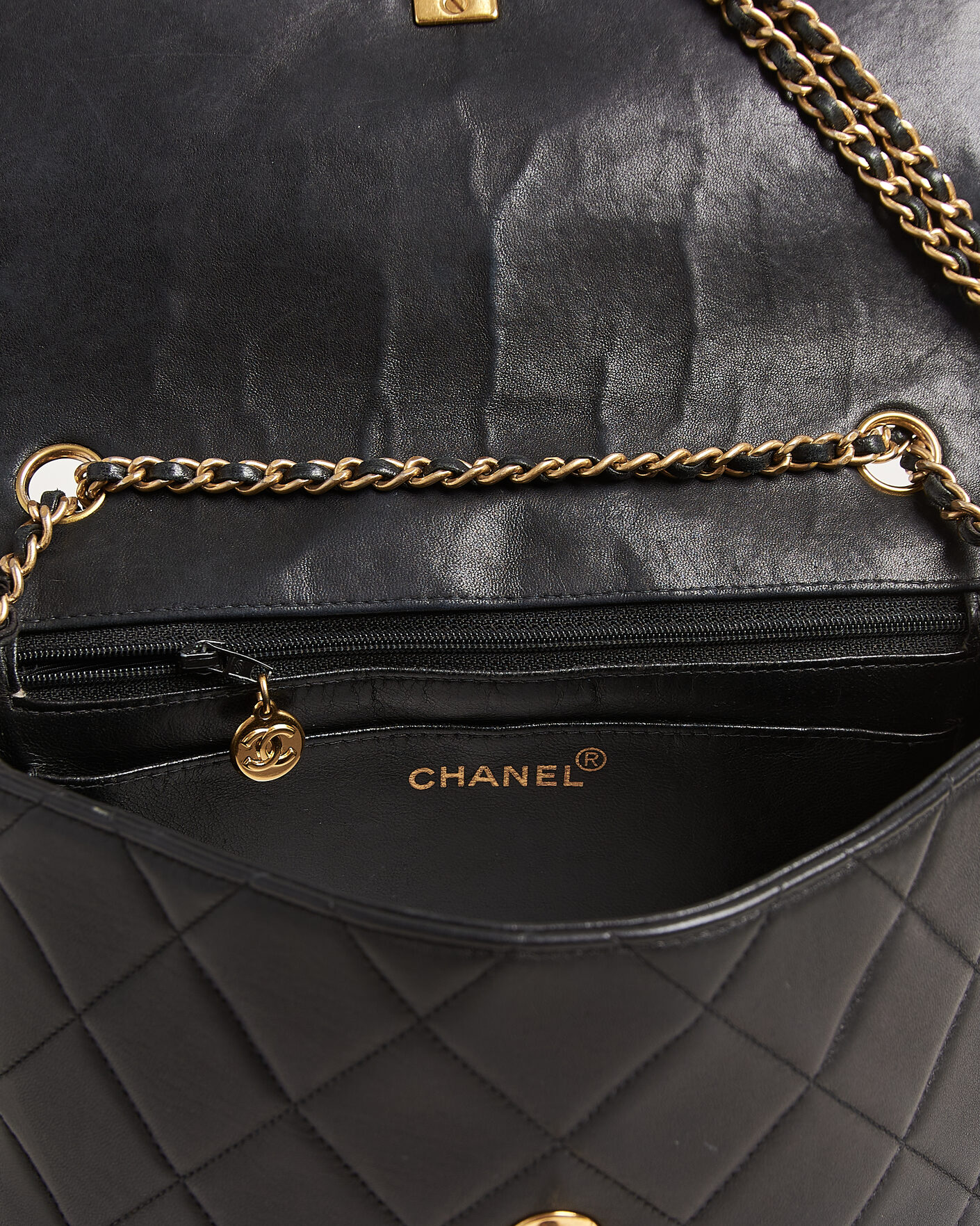 Herren | Pre-Owned & Vintage Bags | Chanel Pre-Owned | Single Flap Bag Lambskin Black