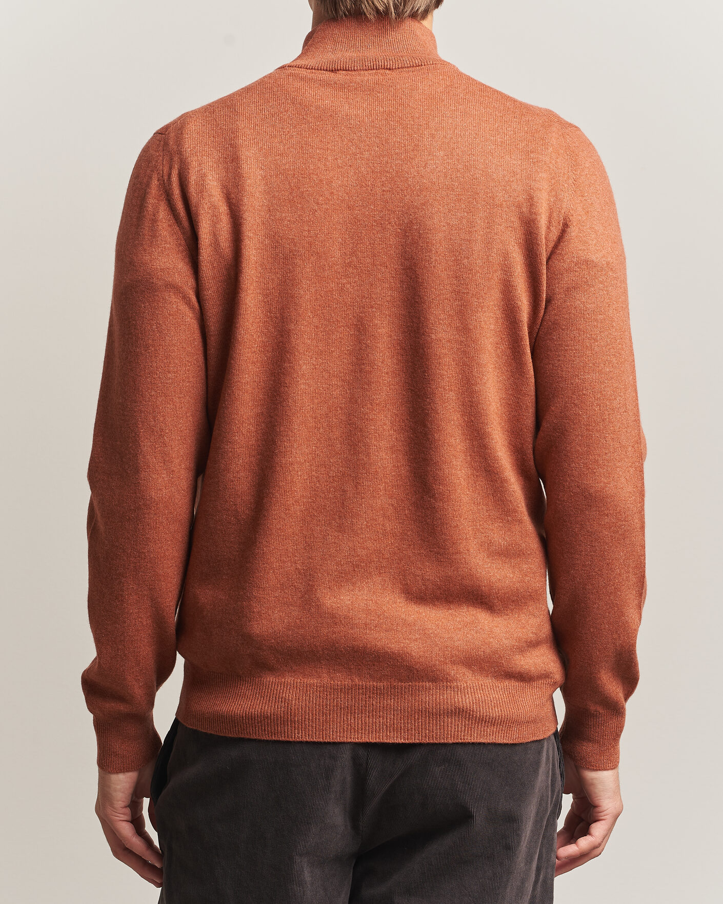 Herren | Pullover | Gran Sasso | Wool/Cashmere Half Zip Rust Orange