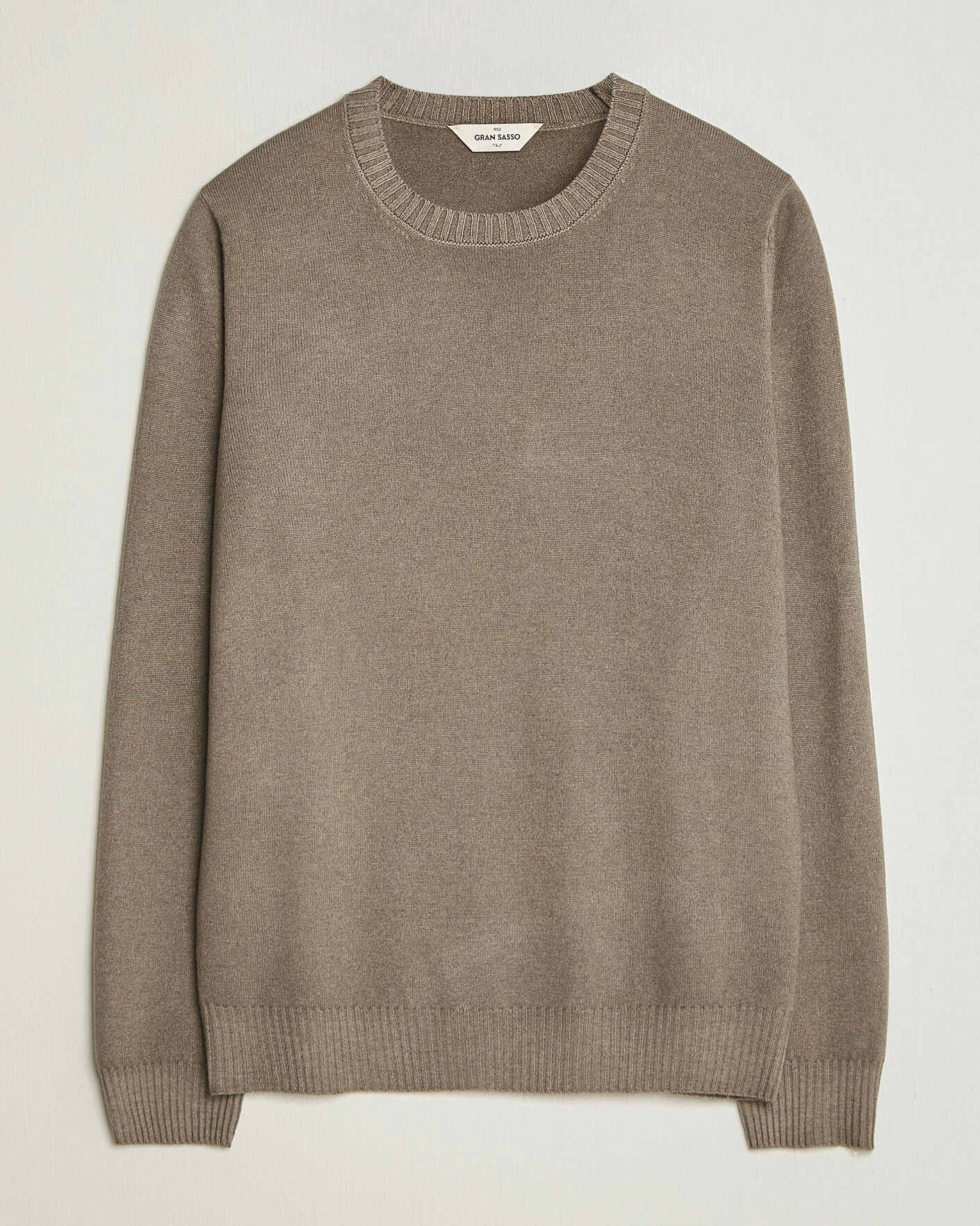 Herren | Pullover | Gran Sasso | Wool/Cashmere Washed Crew Neck Brown Melange