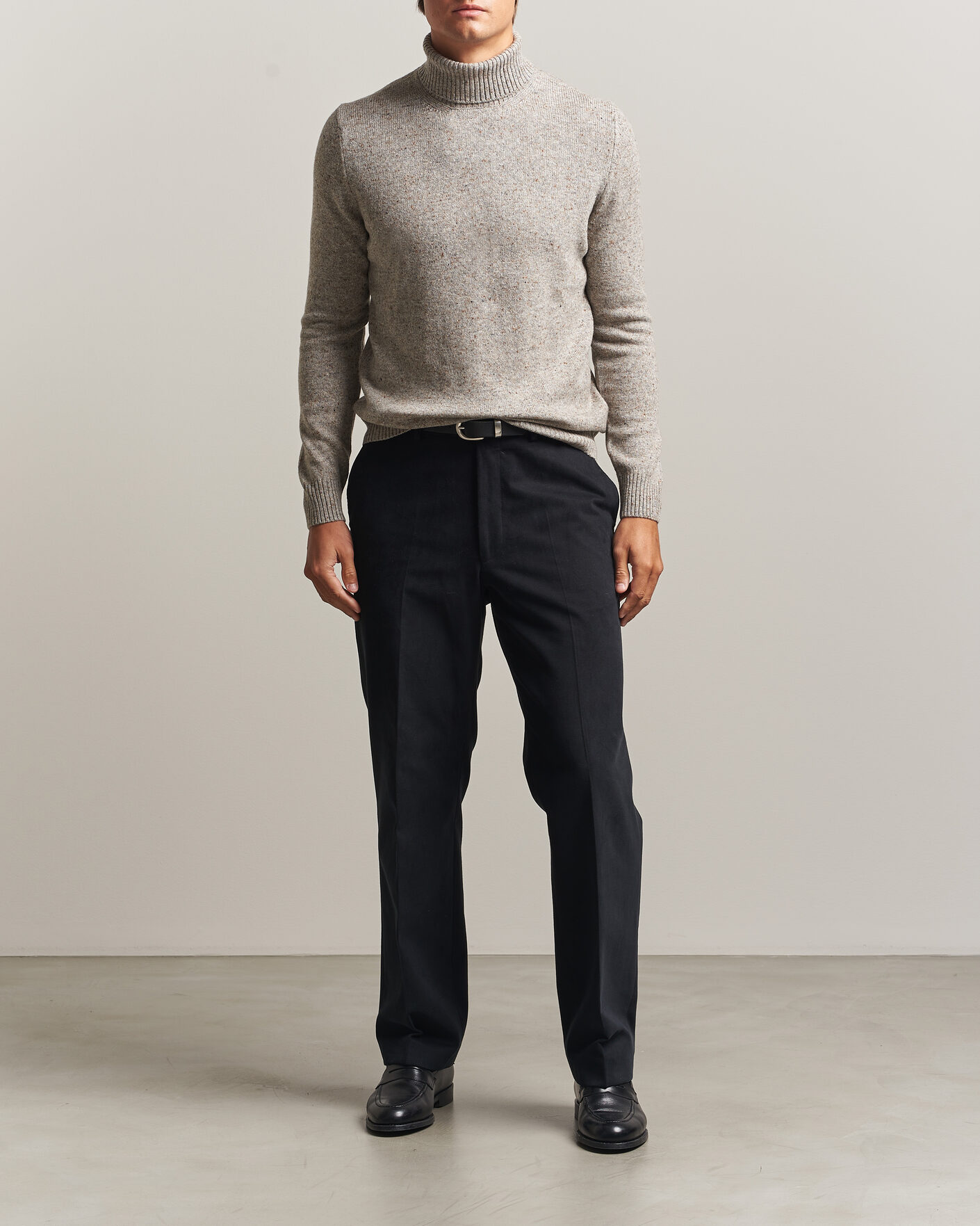 Herren | Pullover | Gran Sasso | Wool/Cashmere Donegal Rollneck Beige