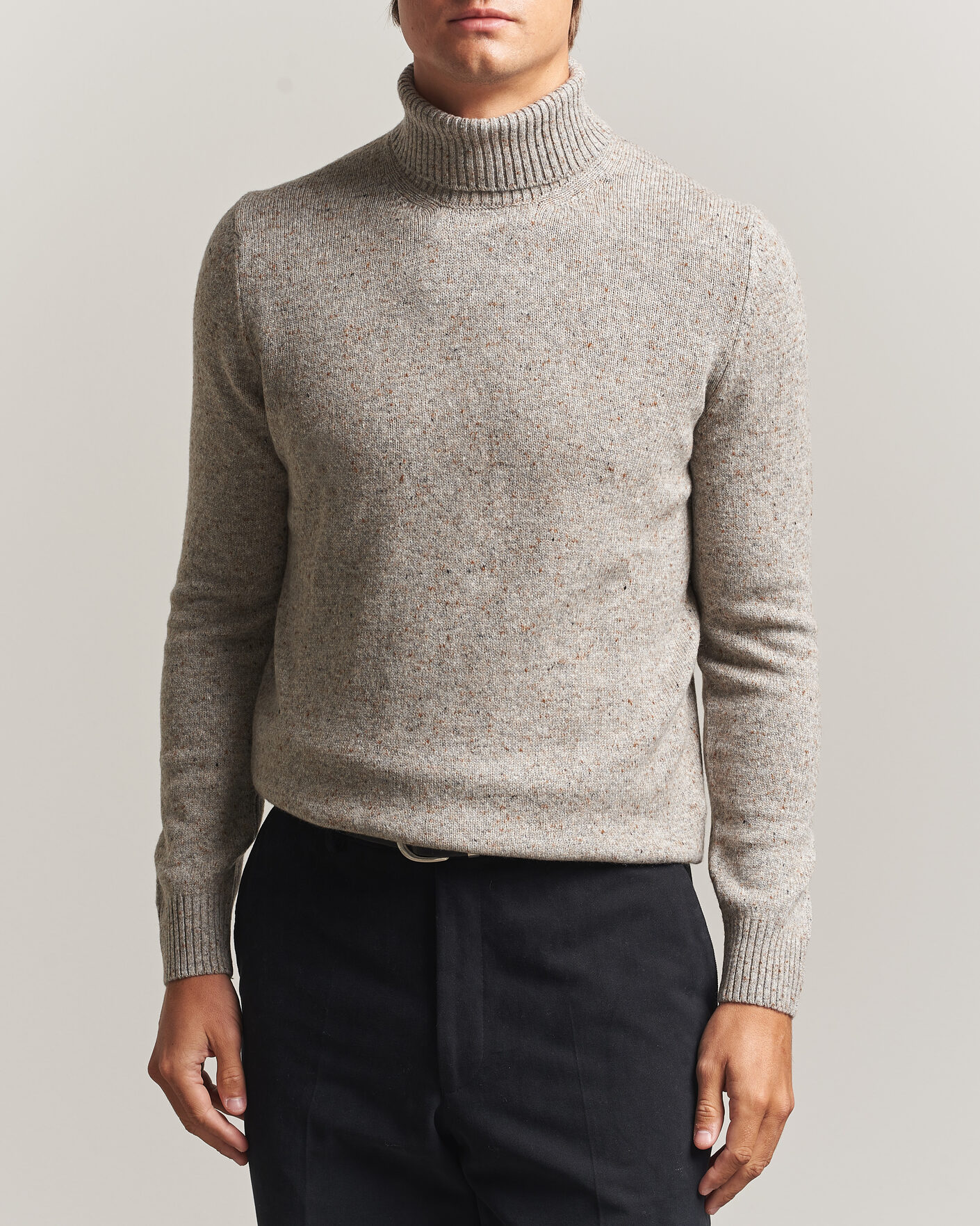 Herren | Pullover | Gran Sasso | Wool/Cashmere Donegal Rollneck Beige