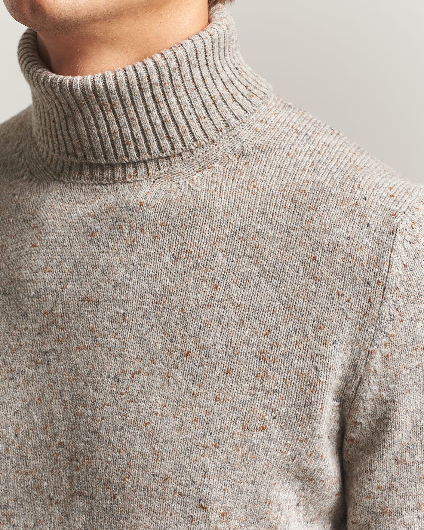 Herren | Pullover | Gran Sasso | Wool/Cashmere Donegal Rollneck Beige