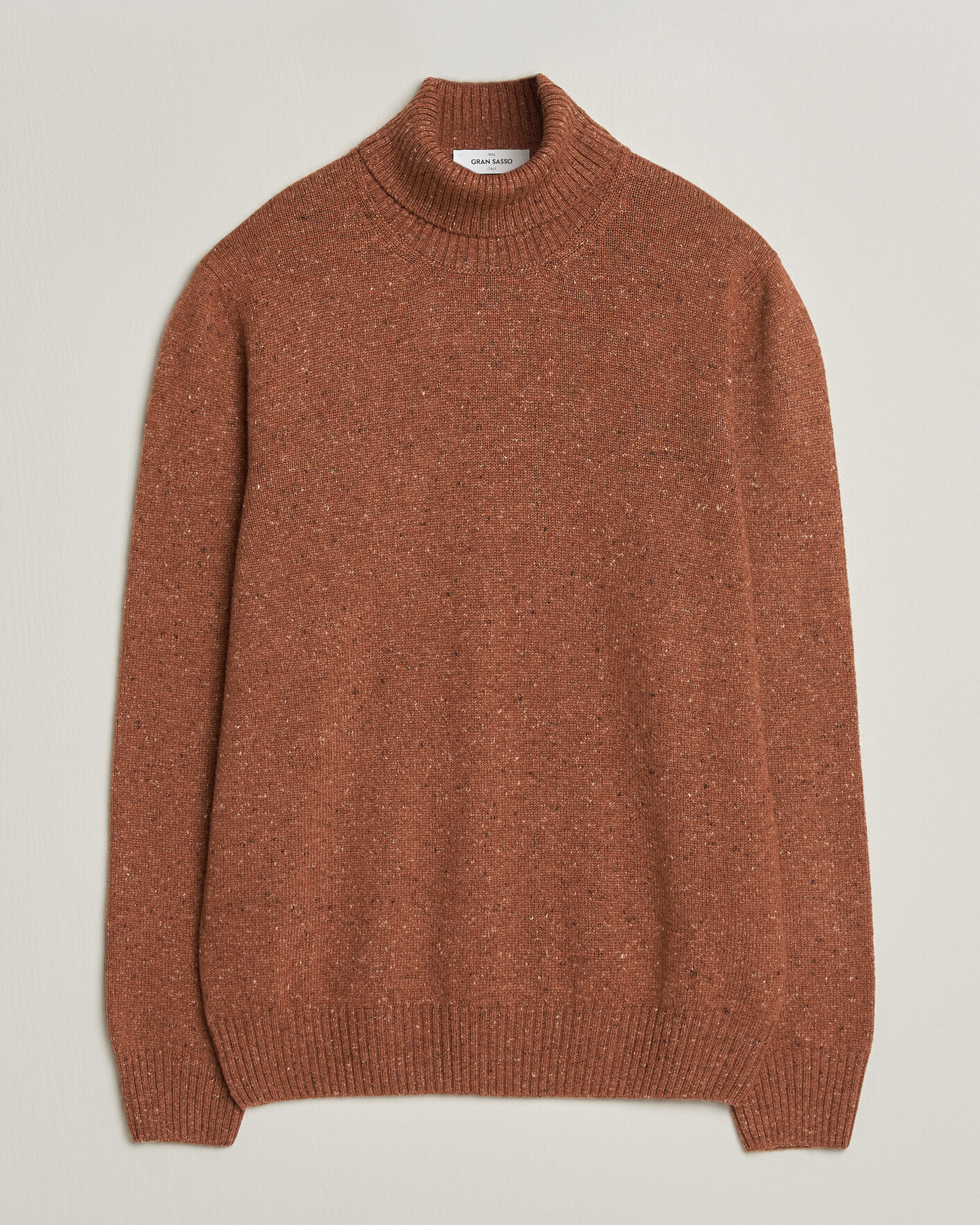 Herren | Pullover | Gran Sasso | Wool/Cashmere Donegal Rollneck Rust Orange