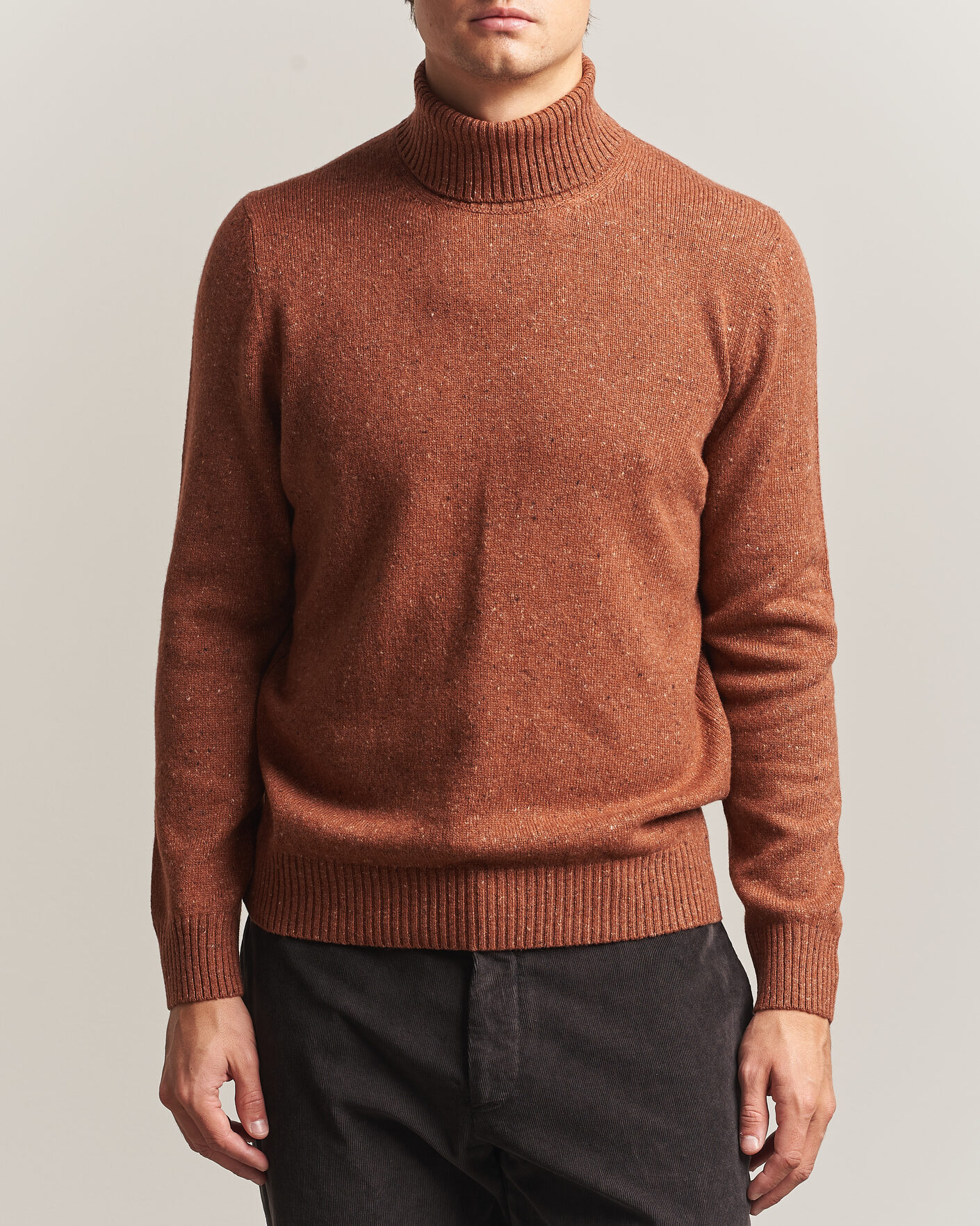 Herren | Pullover | Gran Sasso | Wool/Cashmere Donegal Rollneck Rust Orange