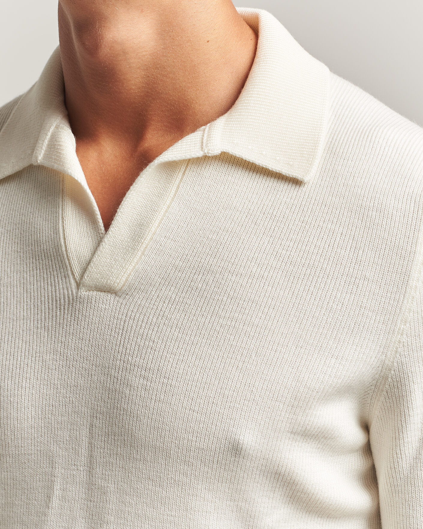 Herren | Pullover | Gran Sasso | Merino Knitted Polo Cream