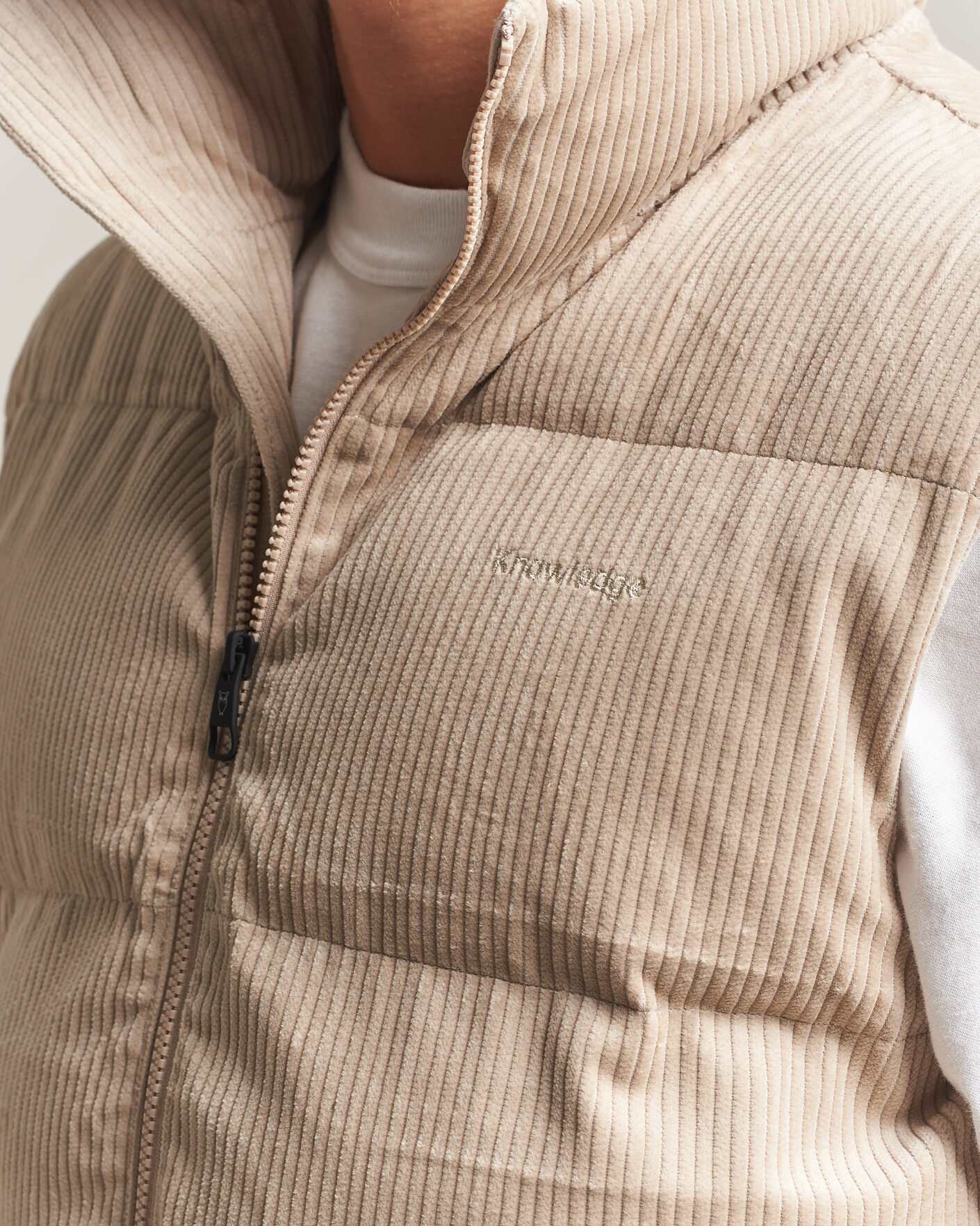 Herren | Westen | KnowledgeCotton Apparel | Corduroy Puffer Vest Light Feather Grey