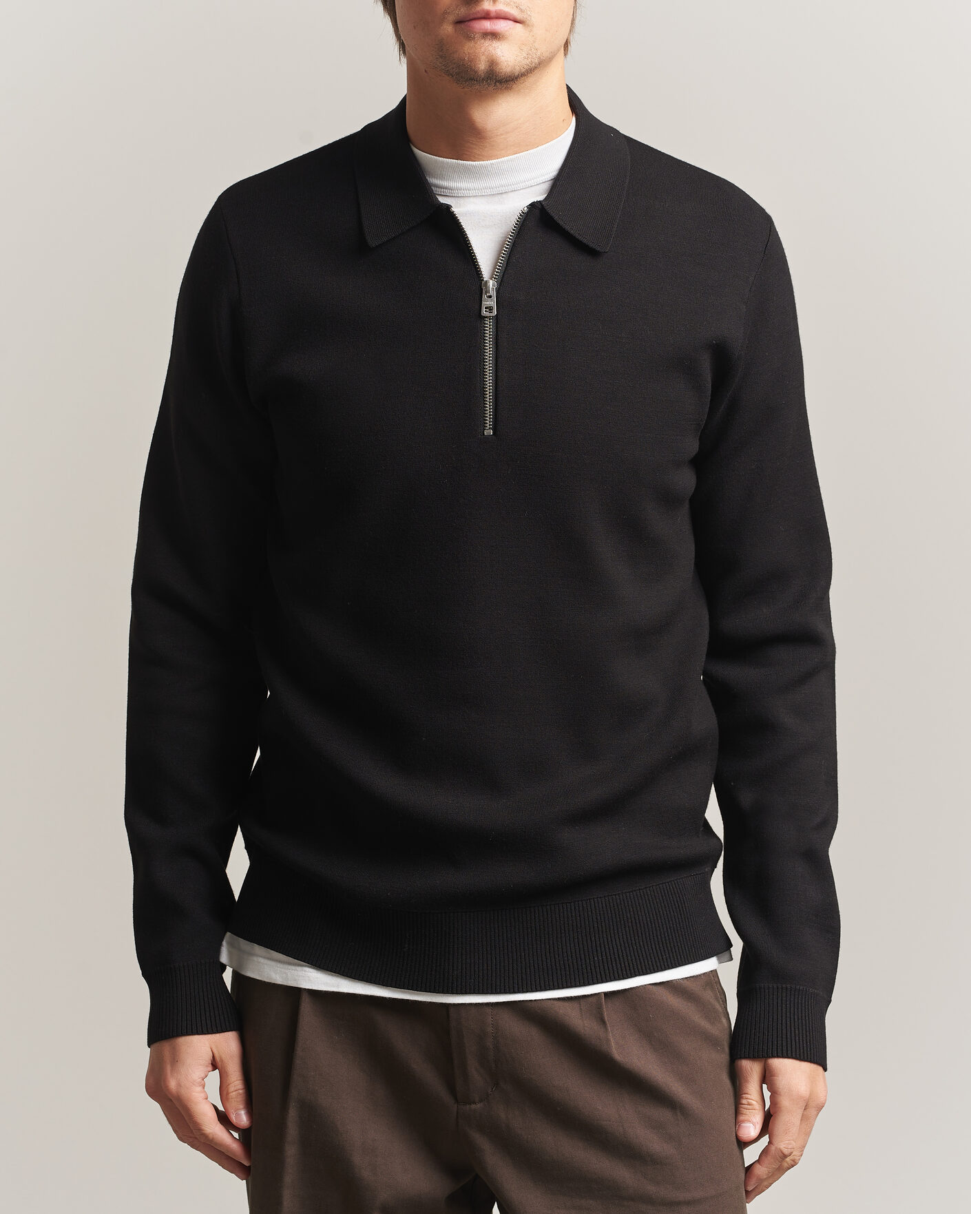 Herren | Pullover | Samsøe Samsøe | Matt Half Zip Polo Black