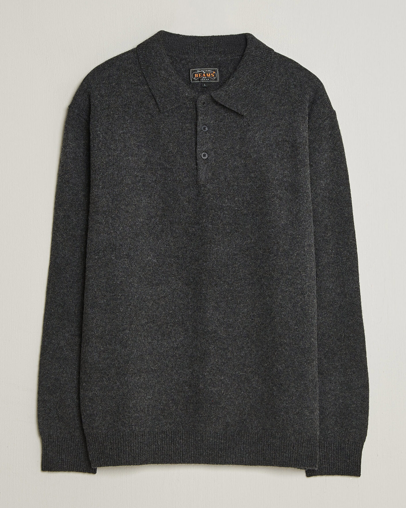 Herren | Pullover | BEAMS PLUS | Knitted Wool Polo Charcoal