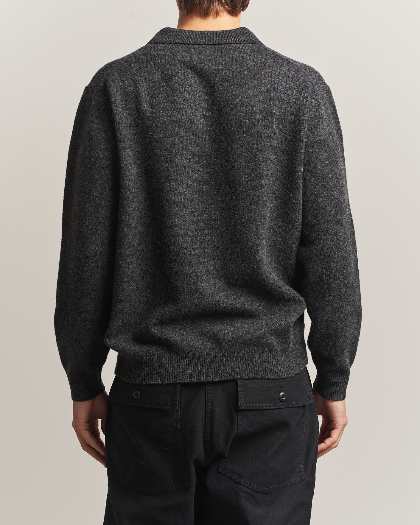 Herren | Pullover | BEAMS PLUS | Knitted Wool Polo Charcoal
