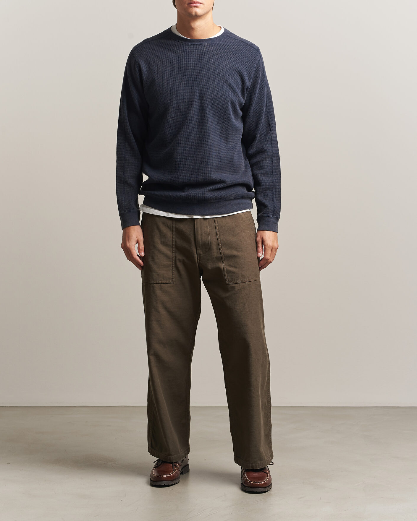 Herren | T-Shirts | BEAMS PLUS | Fade Thermal Crew Navy