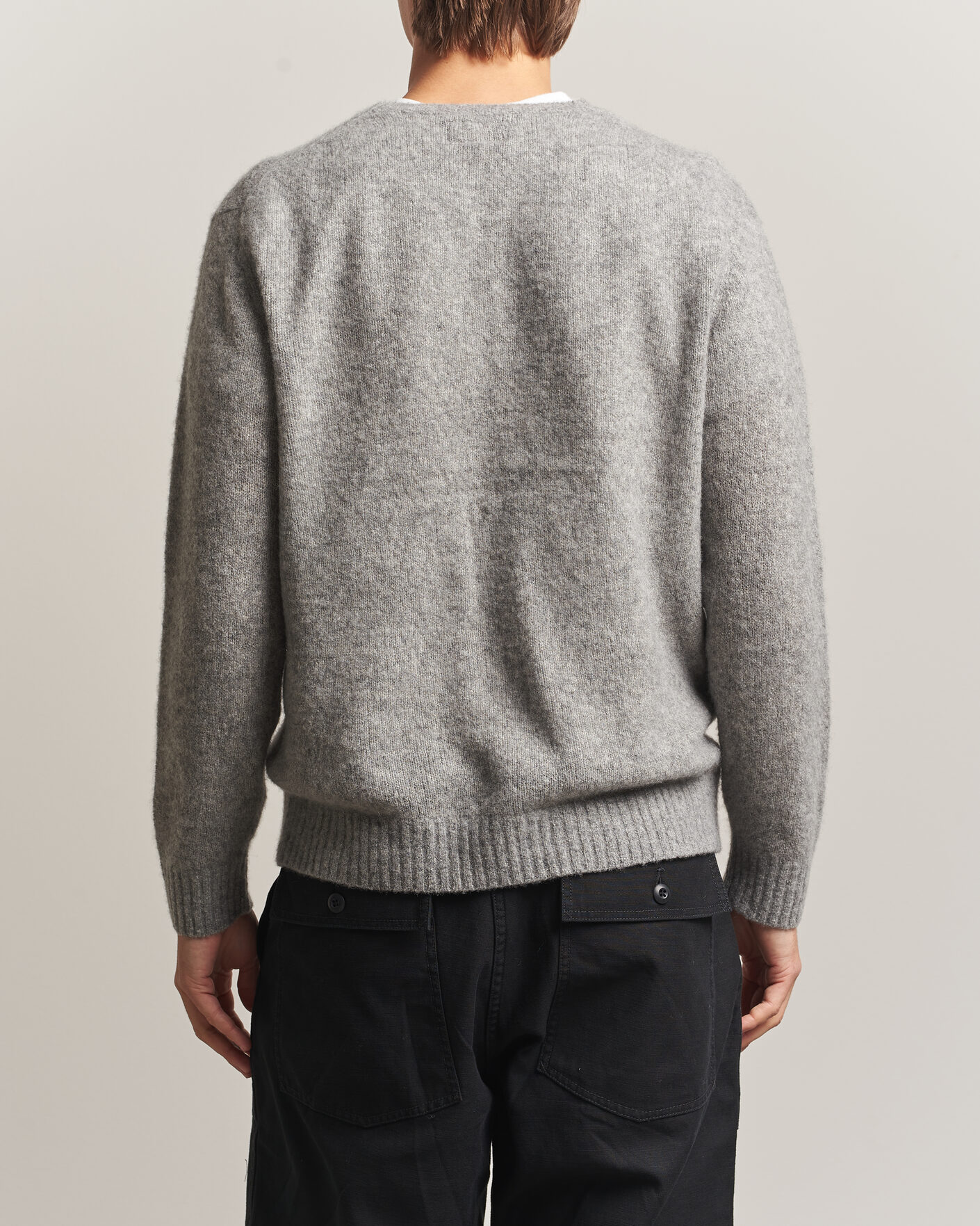 Herren | Pullover | BEAMS PLUS | Cashmere/Silk Crew Neck Grey Melange