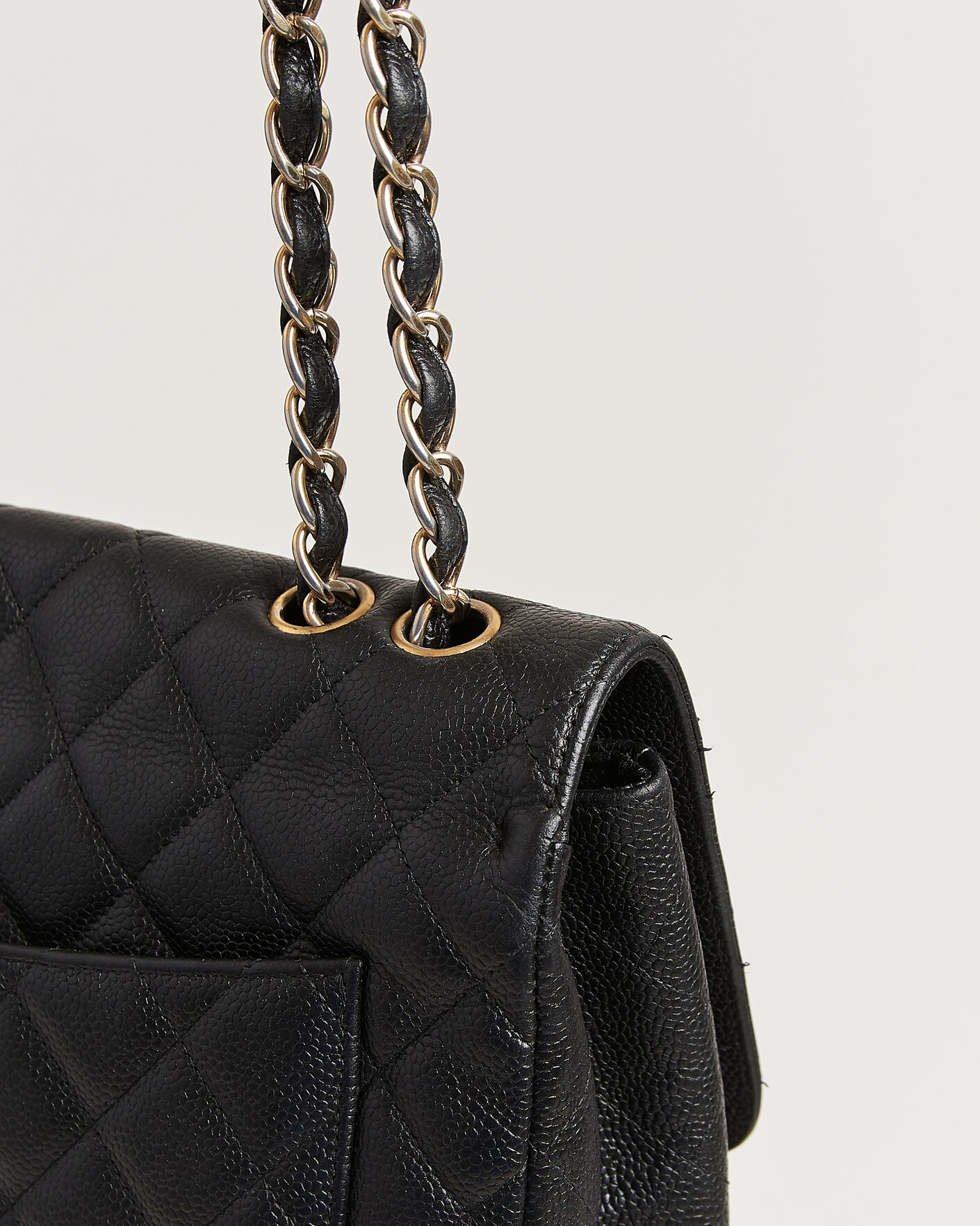 Herren | Pre-Owned & Vintage Bags | Chanel Pre-Owned | Classic Jumbo Single Flap Bag Caviar Black