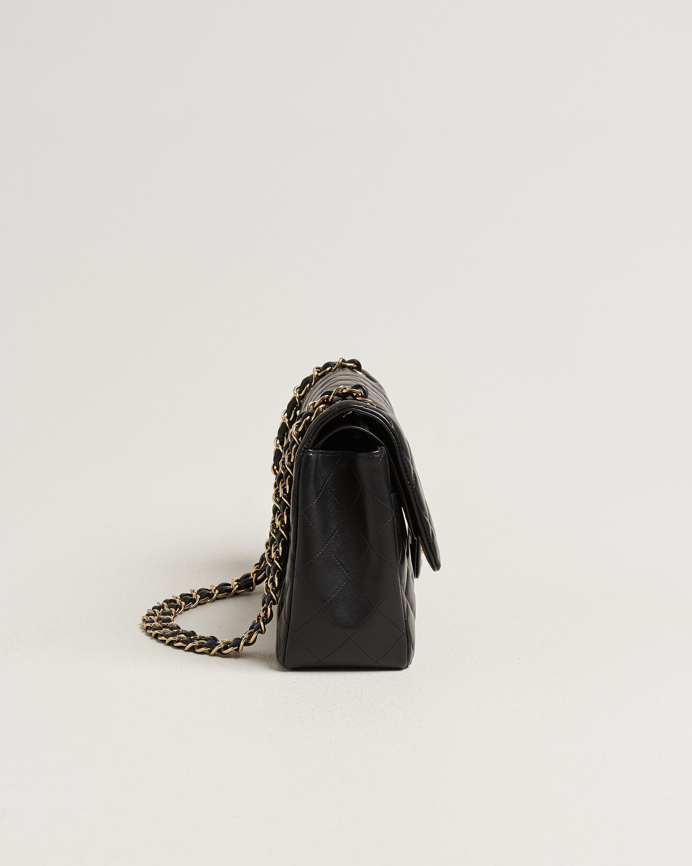 Herren | Pre-Owned & Vintage Bags | Chanel Pre-Owned | Classic Jumbo Double Flap Bag Lambskin Black