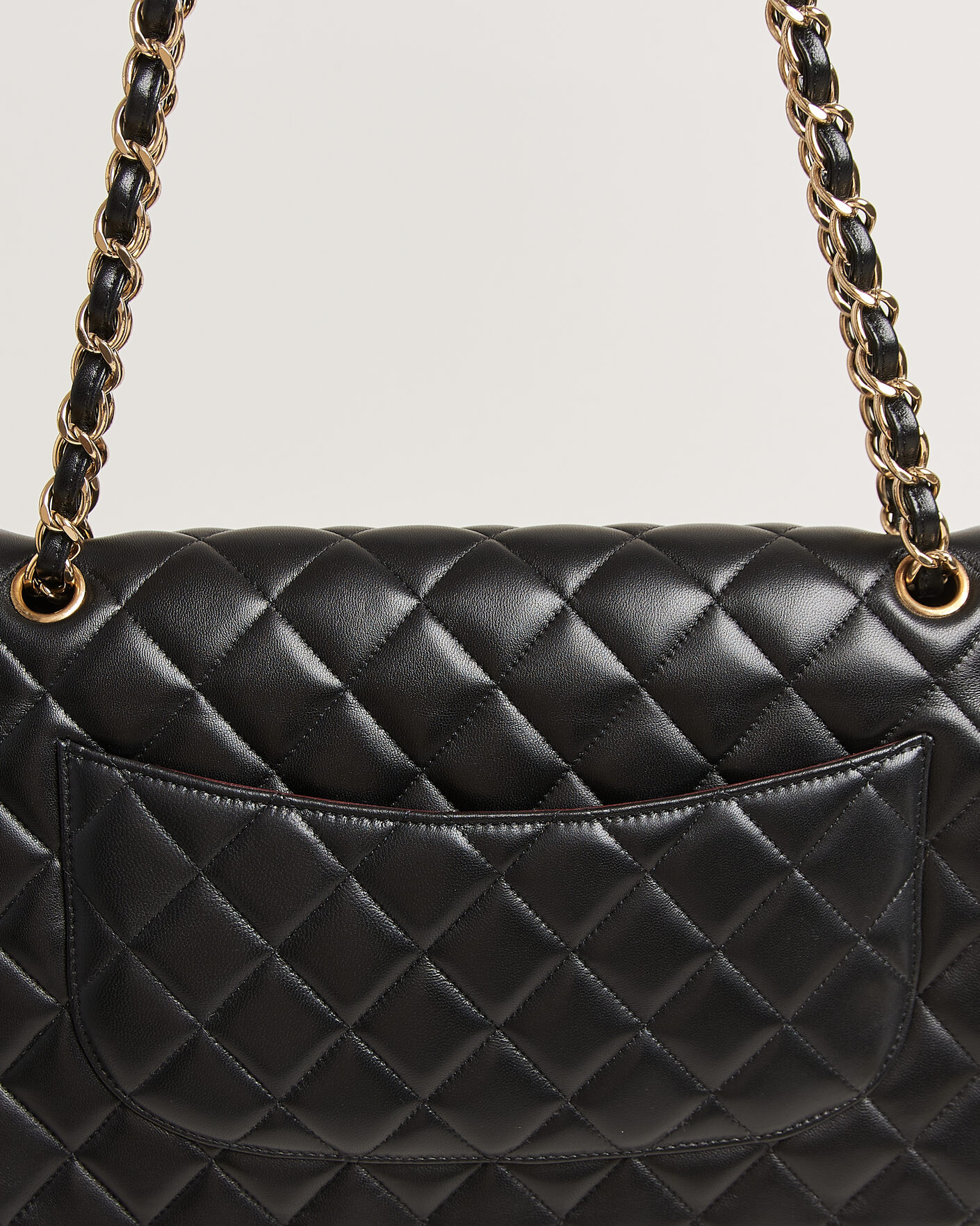 Herren | Pre-Owned & Vintage Bags | Chanel Pre-Owned | Classic Jumbo Double Flap Bag Lambskin Black