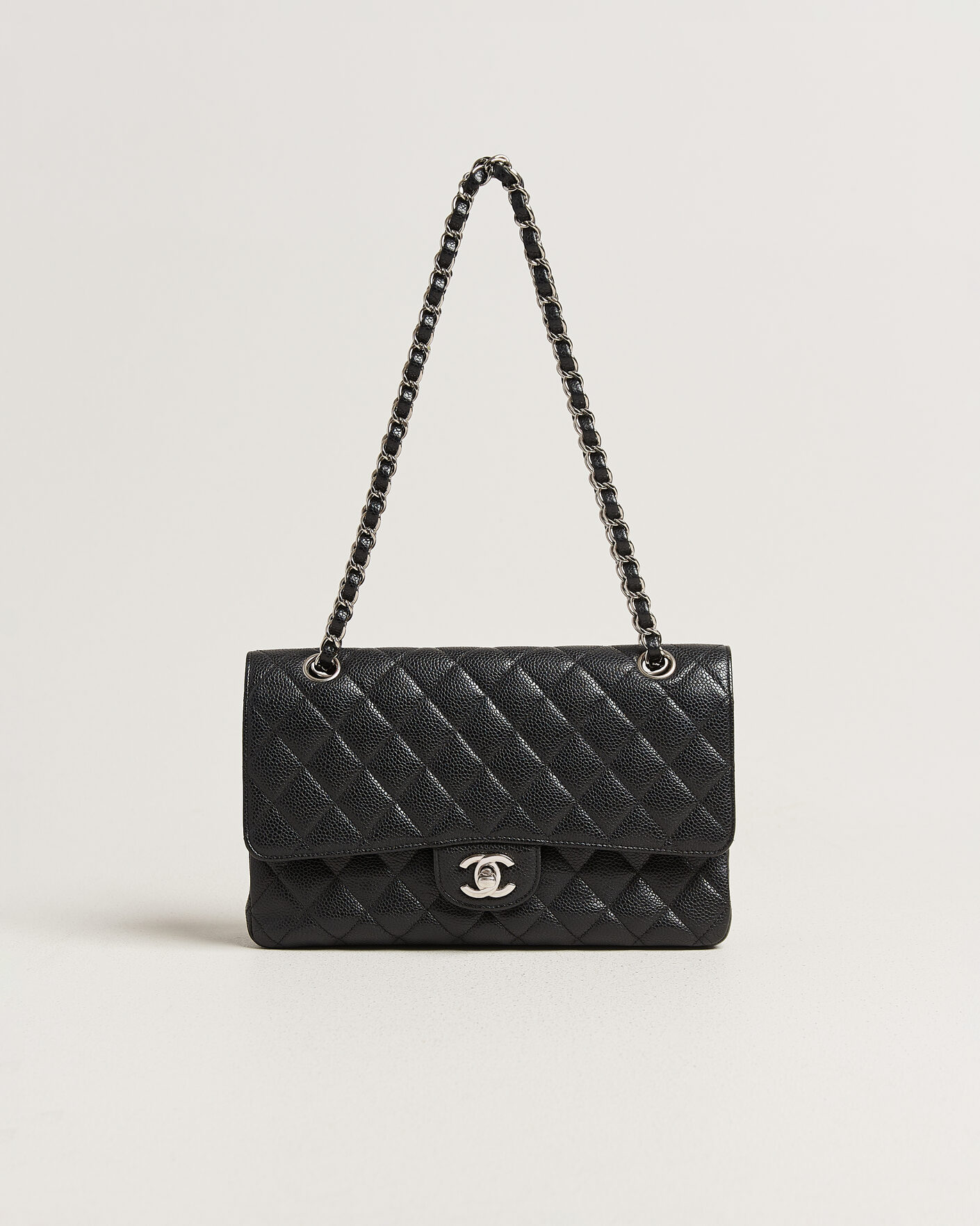 Herren | Pre-Owned & Vintage Bags | Chanel Pre-Owned | Classic Medium Single Flap Bag Caviar Black