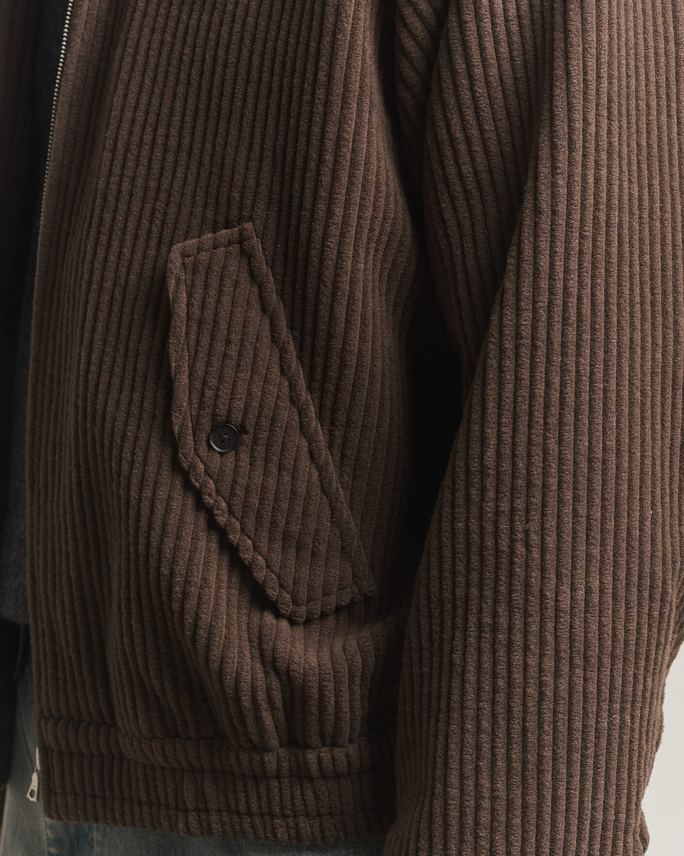 Herren | Jacken | Auralee | Wool Cashmere Corduroy Zip Jacket Smoky Brown