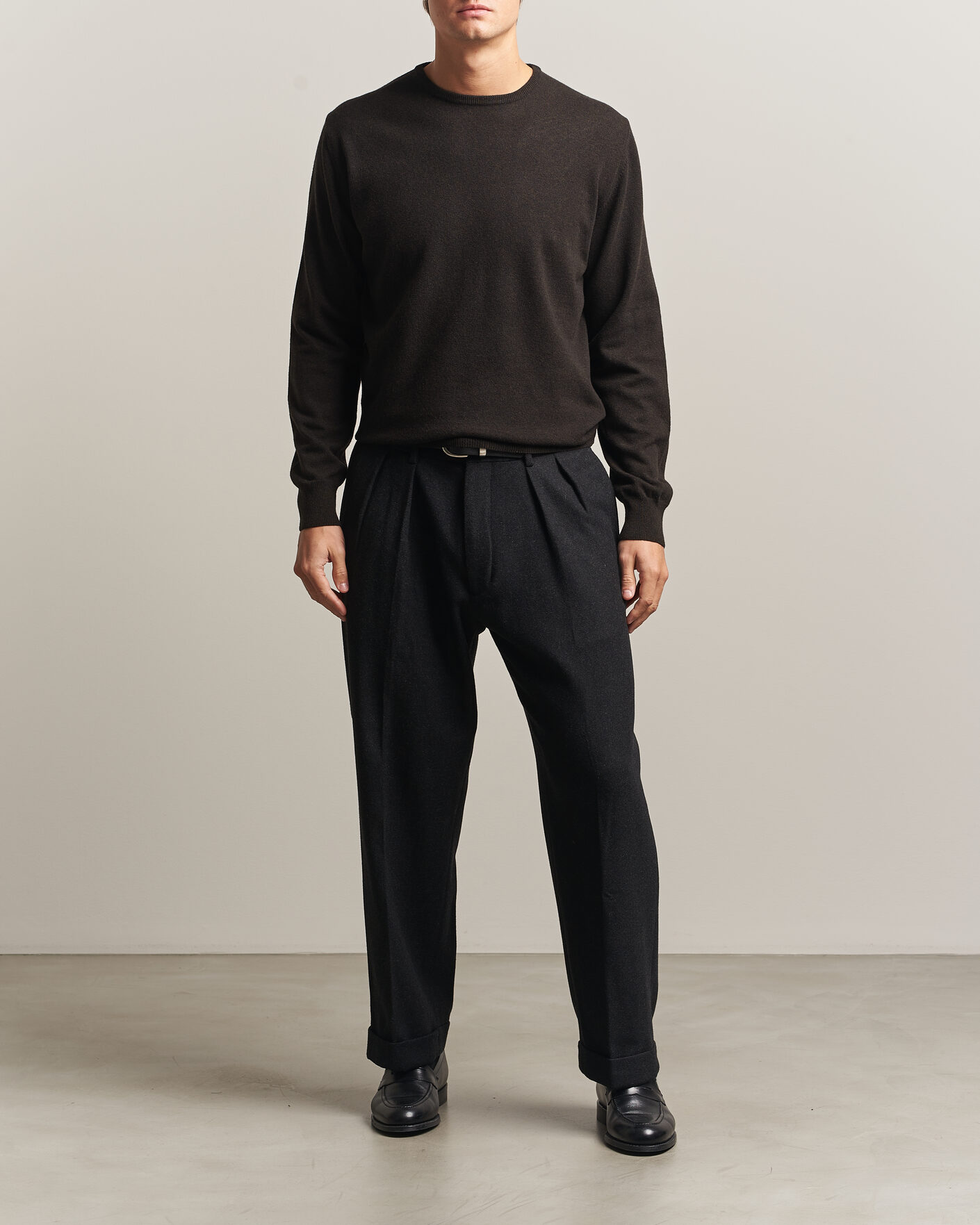 Herren | Pullover | Morgano | Wool/Cashmere Crewneck Dark Brown
