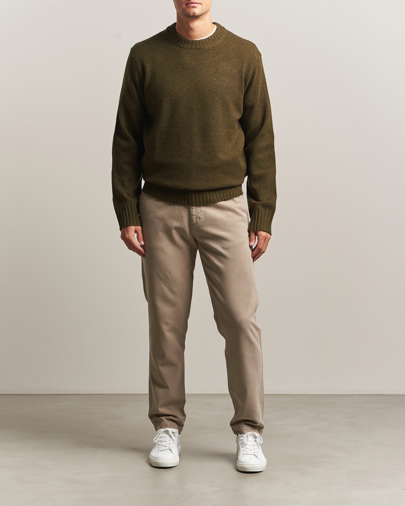 Herren | Pullover | A Day's March | Marlow Lambswool Sweater Forest Green