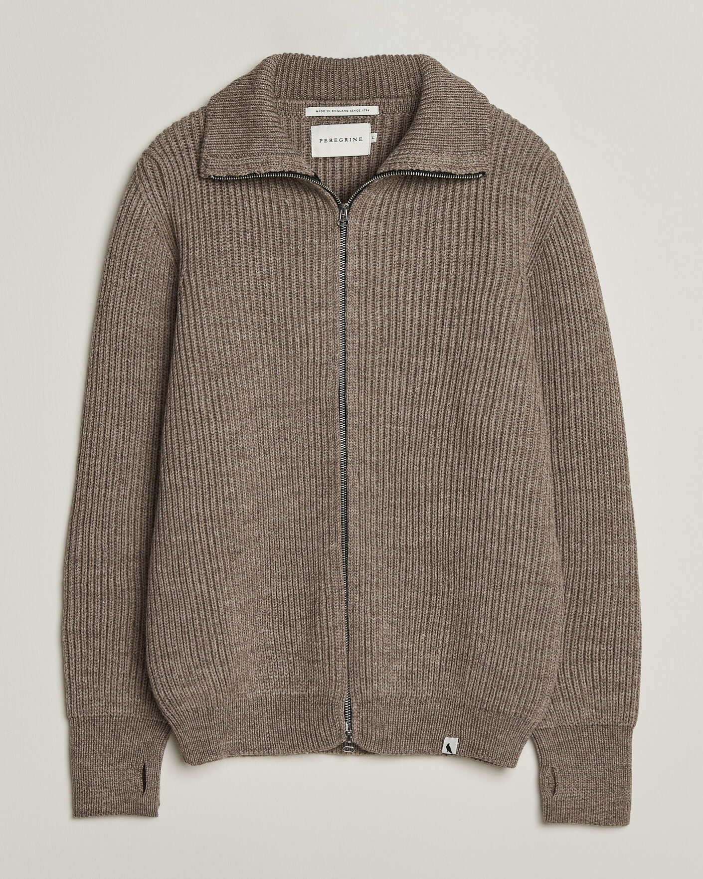 Herren | Pullover | Peregrine | Fisherman Merino Zip Cardigan Light Brown