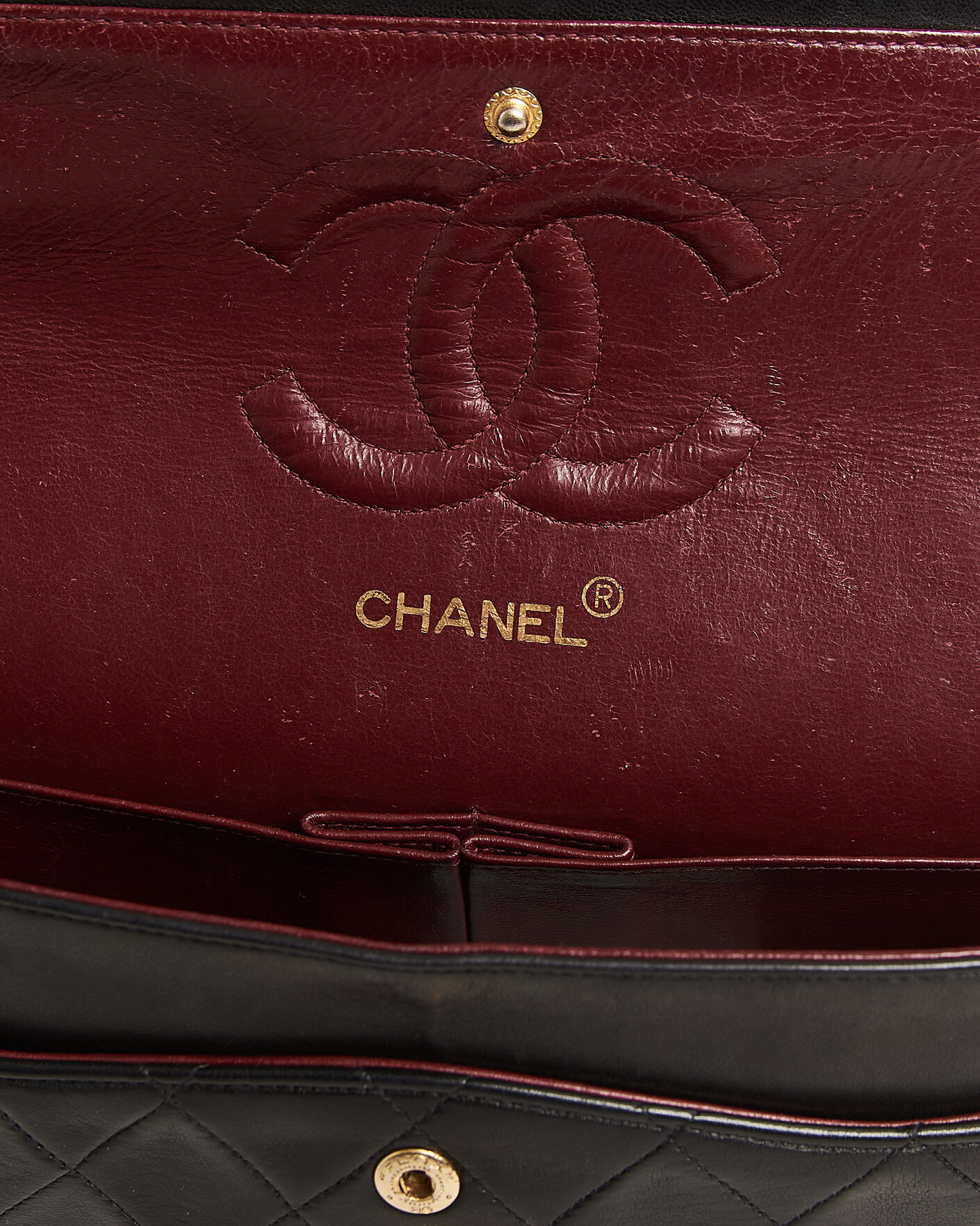 Herren | Pre-Owned & Vintage Bags | Chanel Pre-Owned | Classic Medium Double Flap Bag Lambskin Black